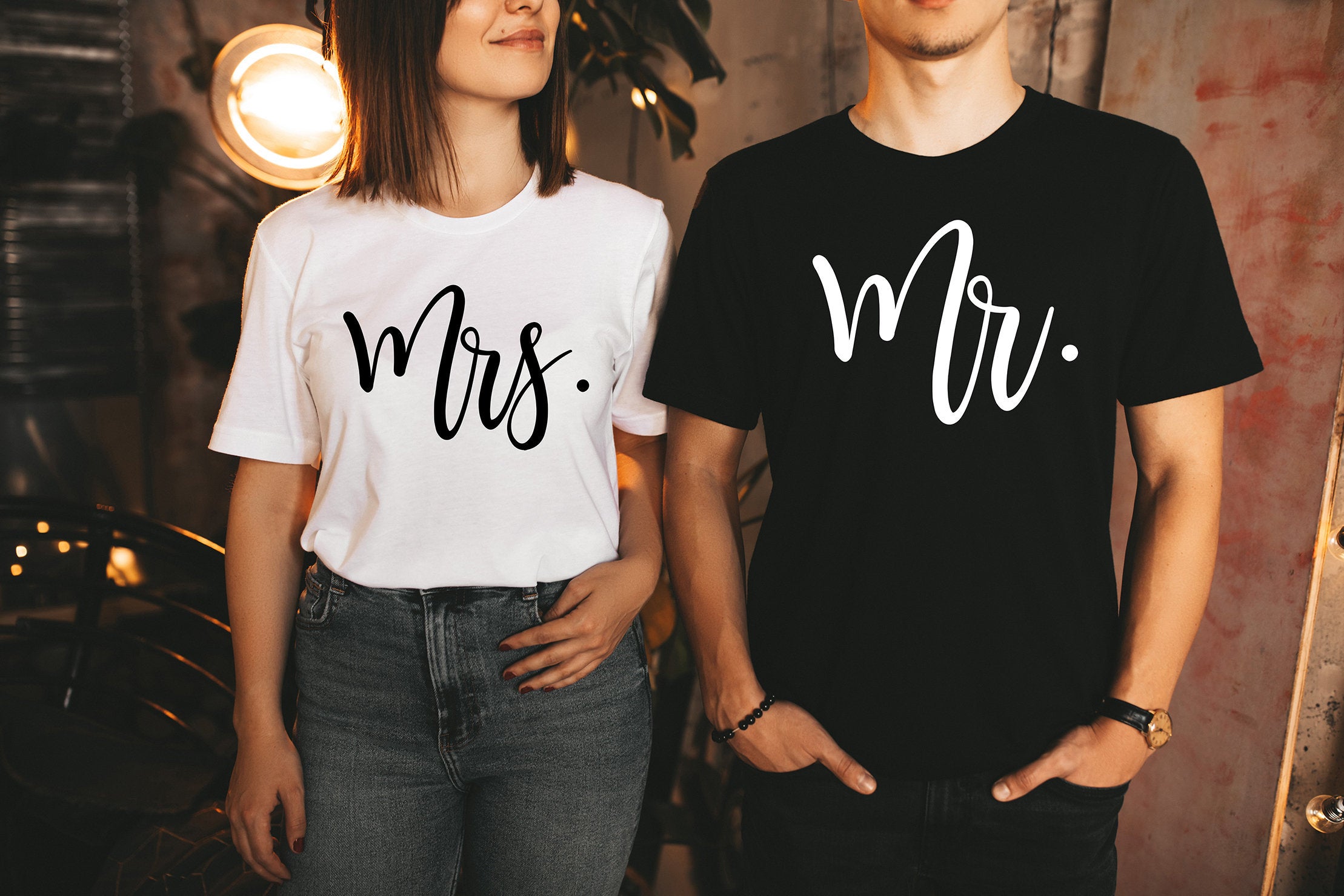 Honeymoon Couple Shirts, Mr And Mrs, Engagement T-shirt, Newlyweds Shirt, Funny Customized Honeymoon Couple Shirt