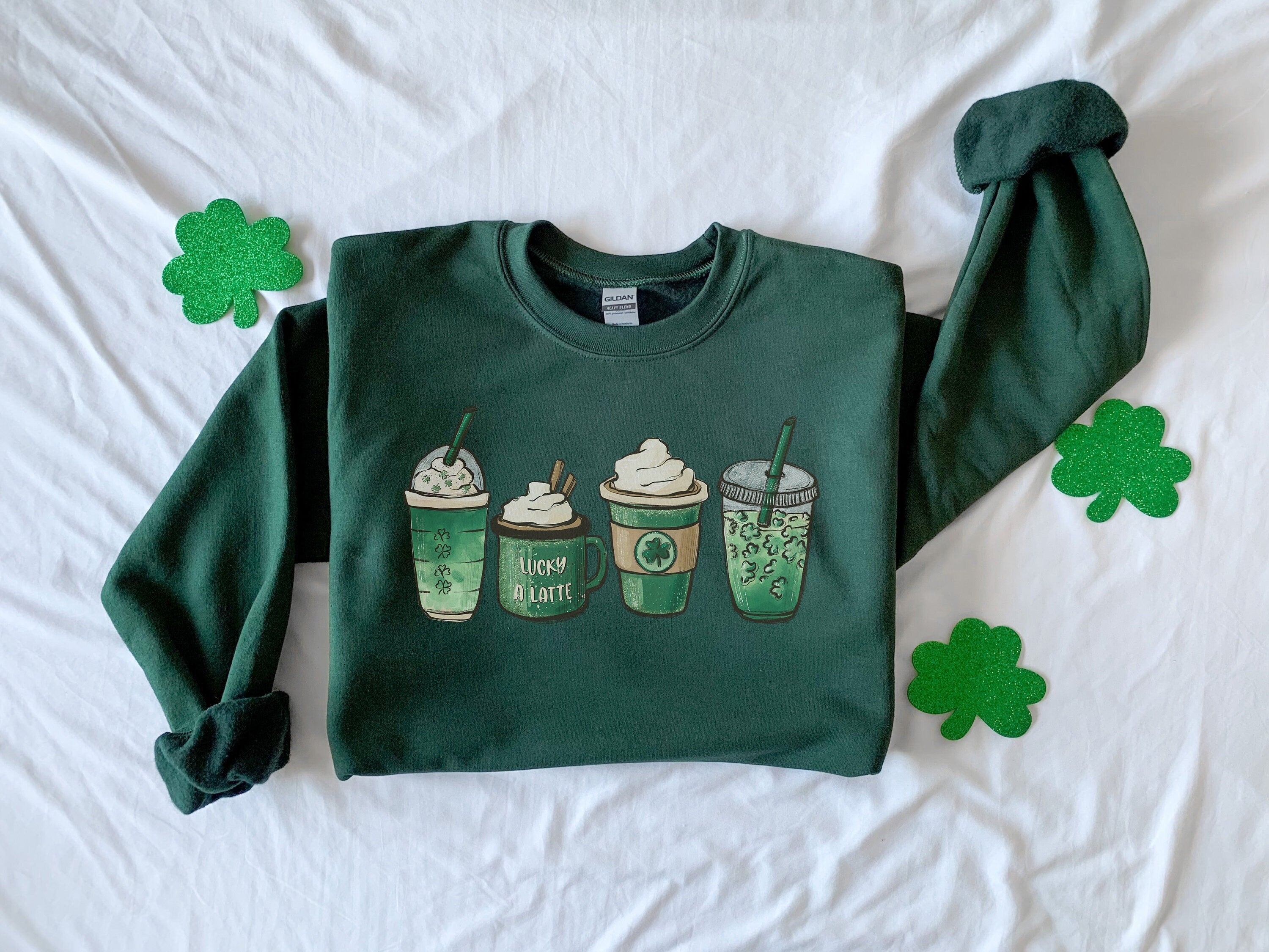 St Pattys Day Sweatshirt, Women Sweatshirts for Shamrock, St Paddy Day Shake, Coffee Shamrock Shirt, Shamrock Lover