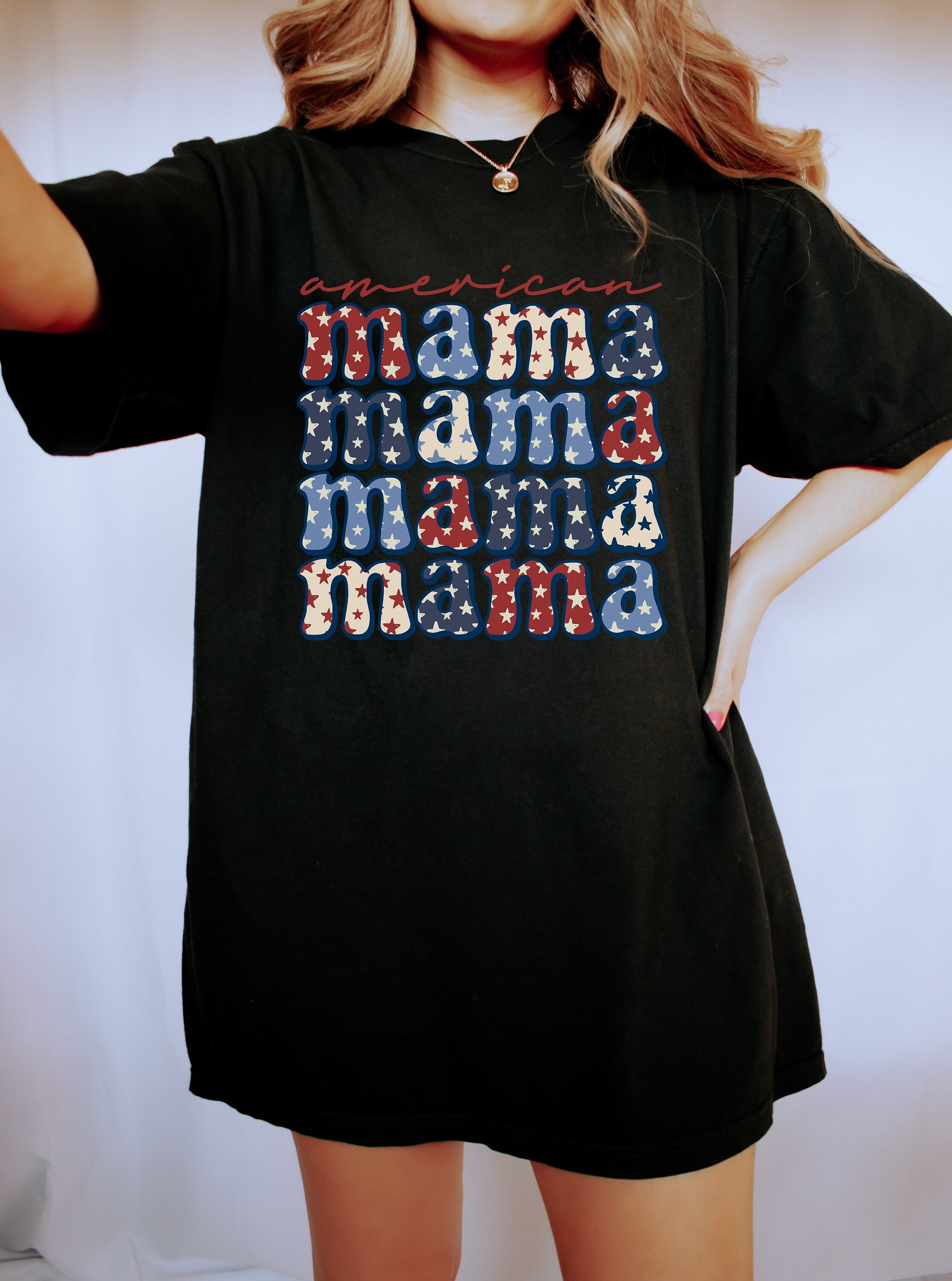 Retro American Mama Shirt, 4th of July tee, Retro funny fourth shirt, Womens 4th of July shirt, America Patriotic Shirt, Independence Day