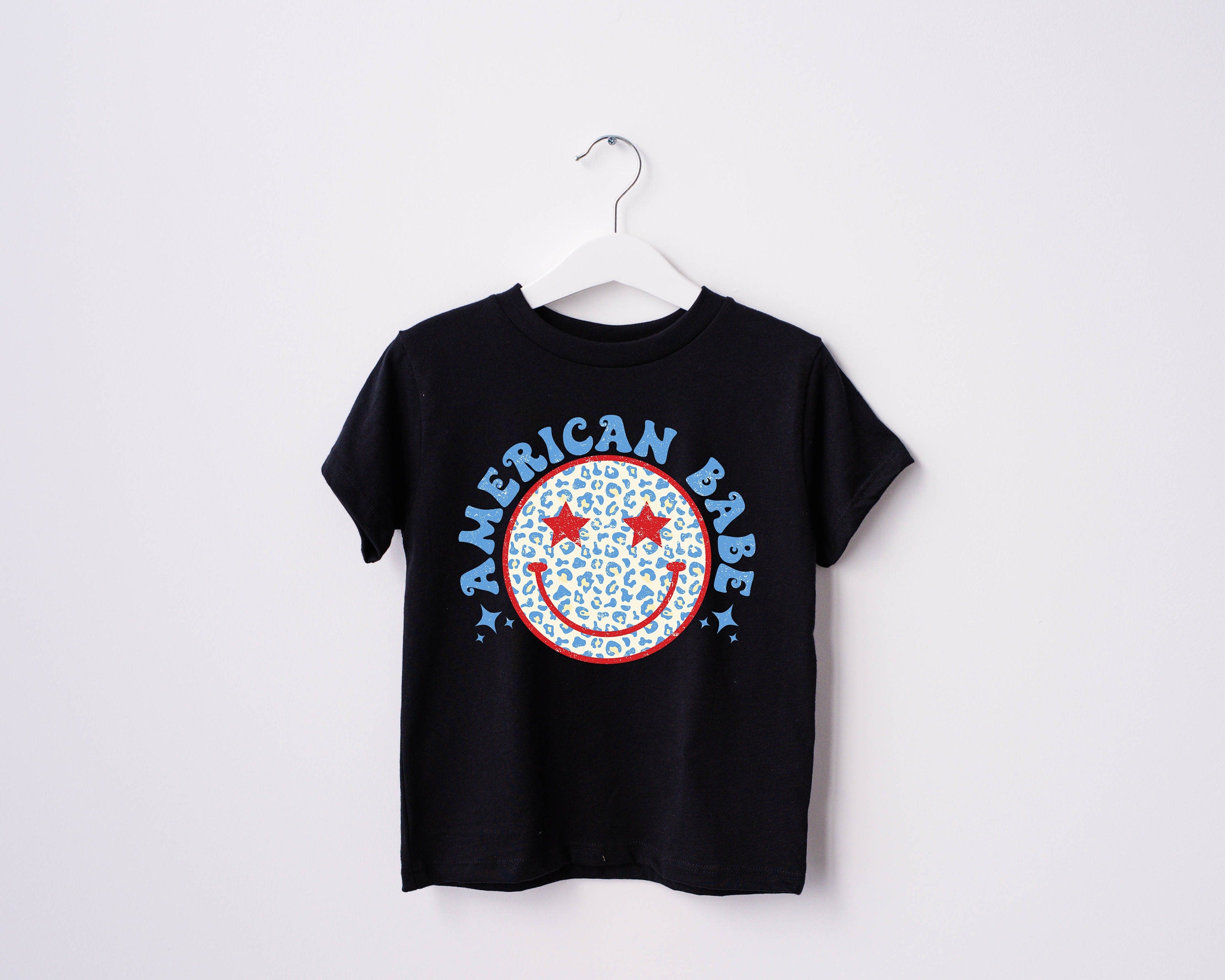 Retro Smiley American Babe USA shirt, 4th of July, Retro fourth shirt, Youth 4th of July shirt, America Patriotic Shirt, Toddler & Infant