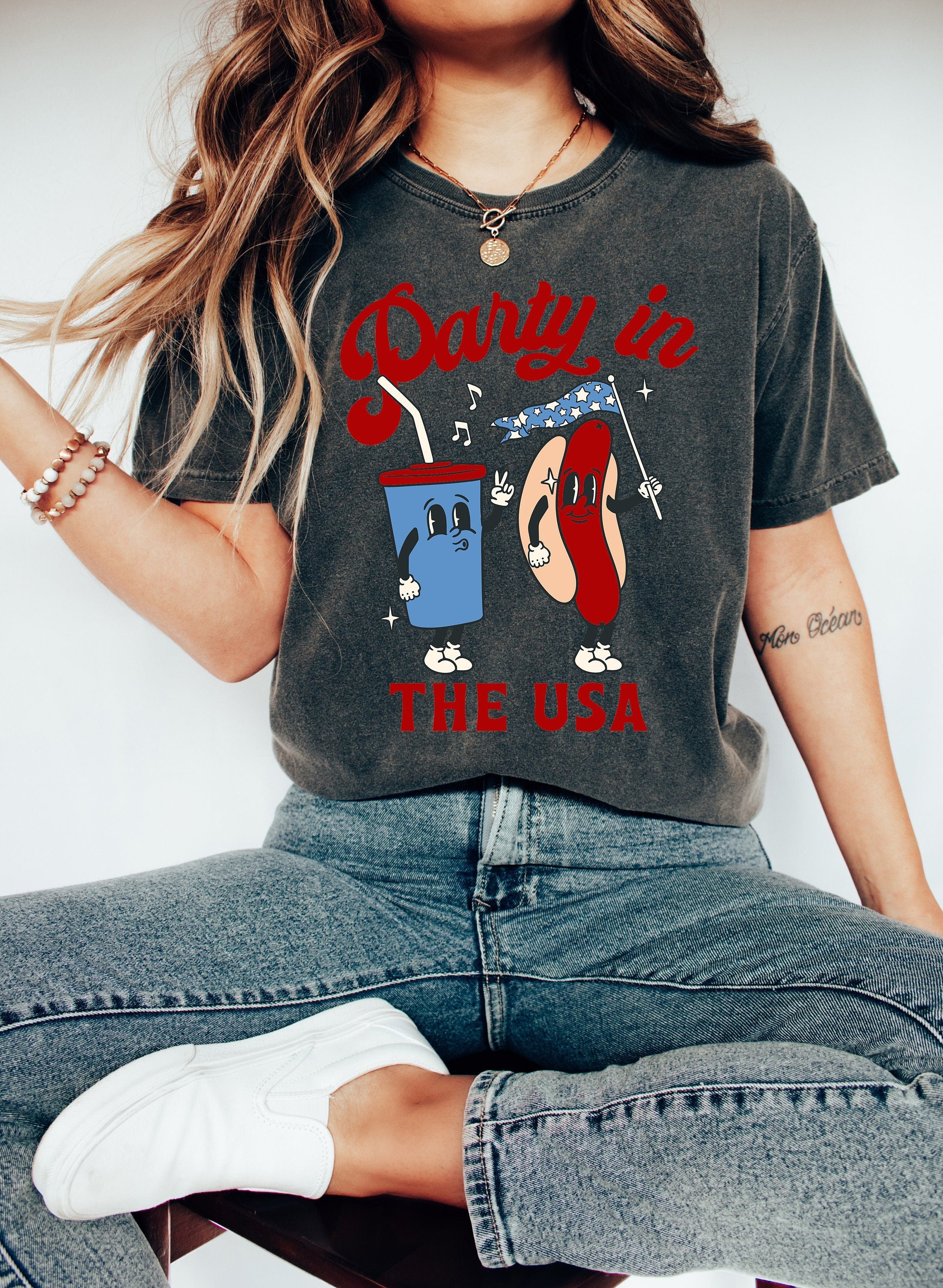 Retro Party in the USA shirt, 4th of July tee, Retro funny fourth shirt, Womens 4th of July shirt, America Patriotic Shirt, Independence Day