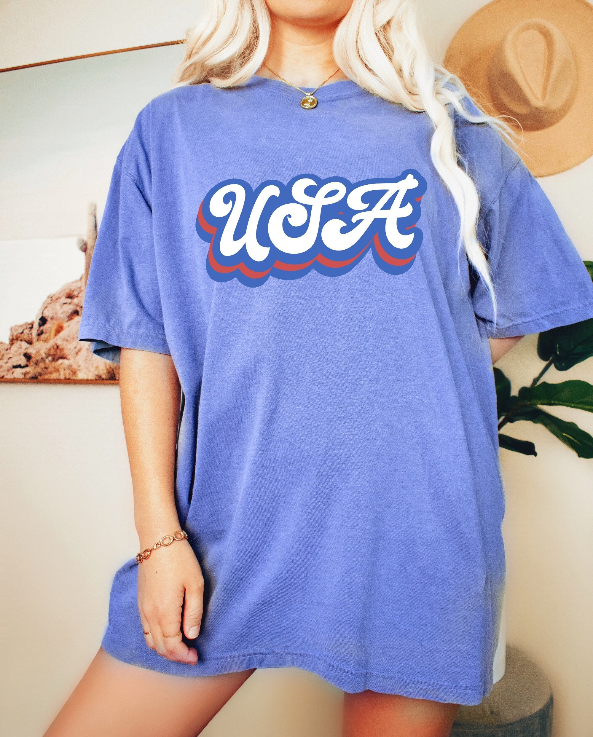 Retro USA Comfort Colors shirt, 4th of July tee, Retro funny fourth shirt, Womens 4th of July shirt, America Patriotic Shirt, Independence