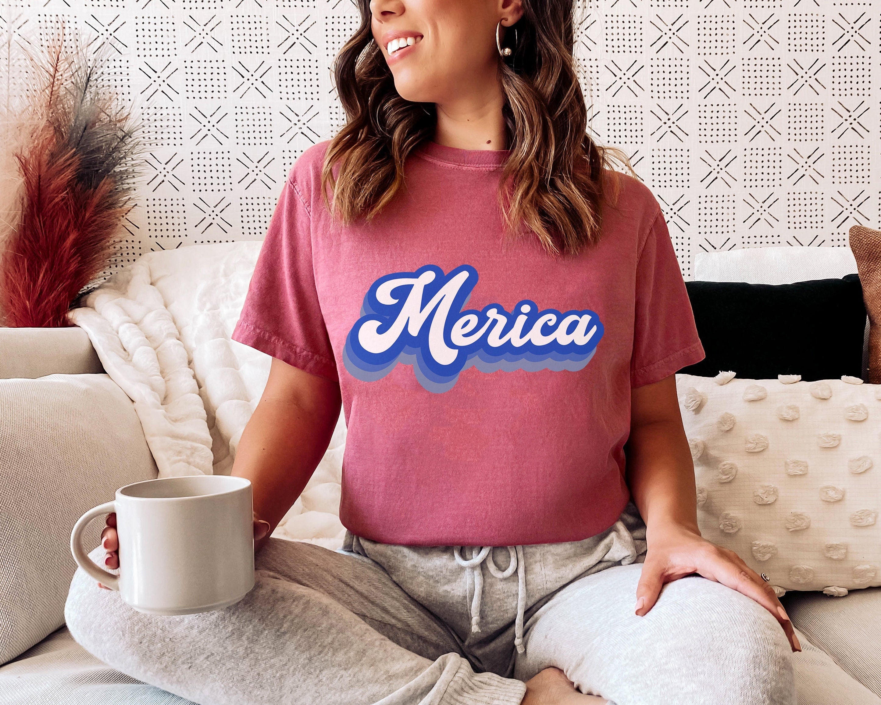 Retro Merica Font USA shirt, 4th of July tee, Retro funny fourth shirt, Womens 4th of July Tee, America Patriotic Shirt, Independence Merica