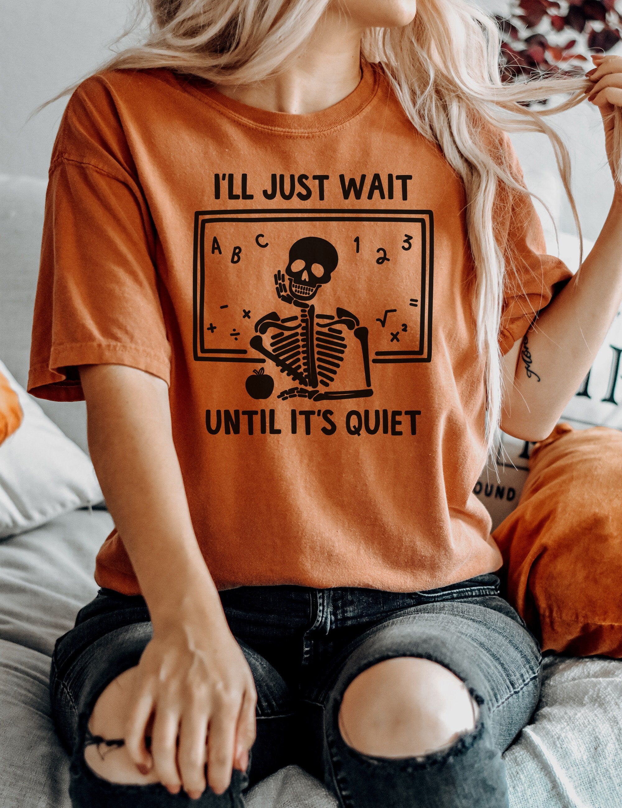 Retro Teacher Halloween Comfort Colors Shirt, I'll Just Wait Till It's Quiet Tee, Witch Shirt, Retro Fall Shirt, Fall Shirt