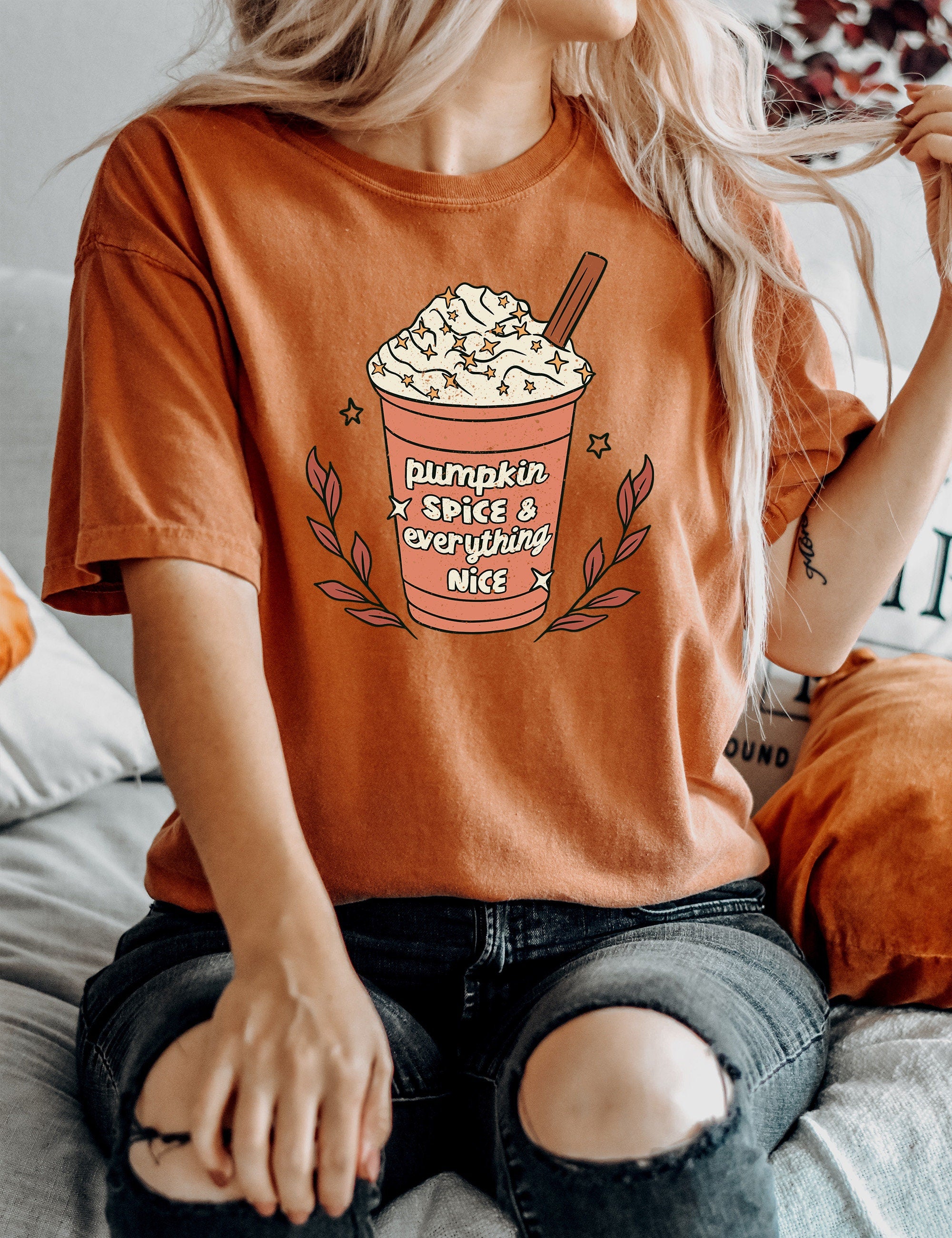 Retro Fall Comfort Colors Shirt, Fall Shirt, Pumkin Spice And Everything Nice, Vintage Thanksgiving Shirt, Retro Fall Shirt, Fall Shirt