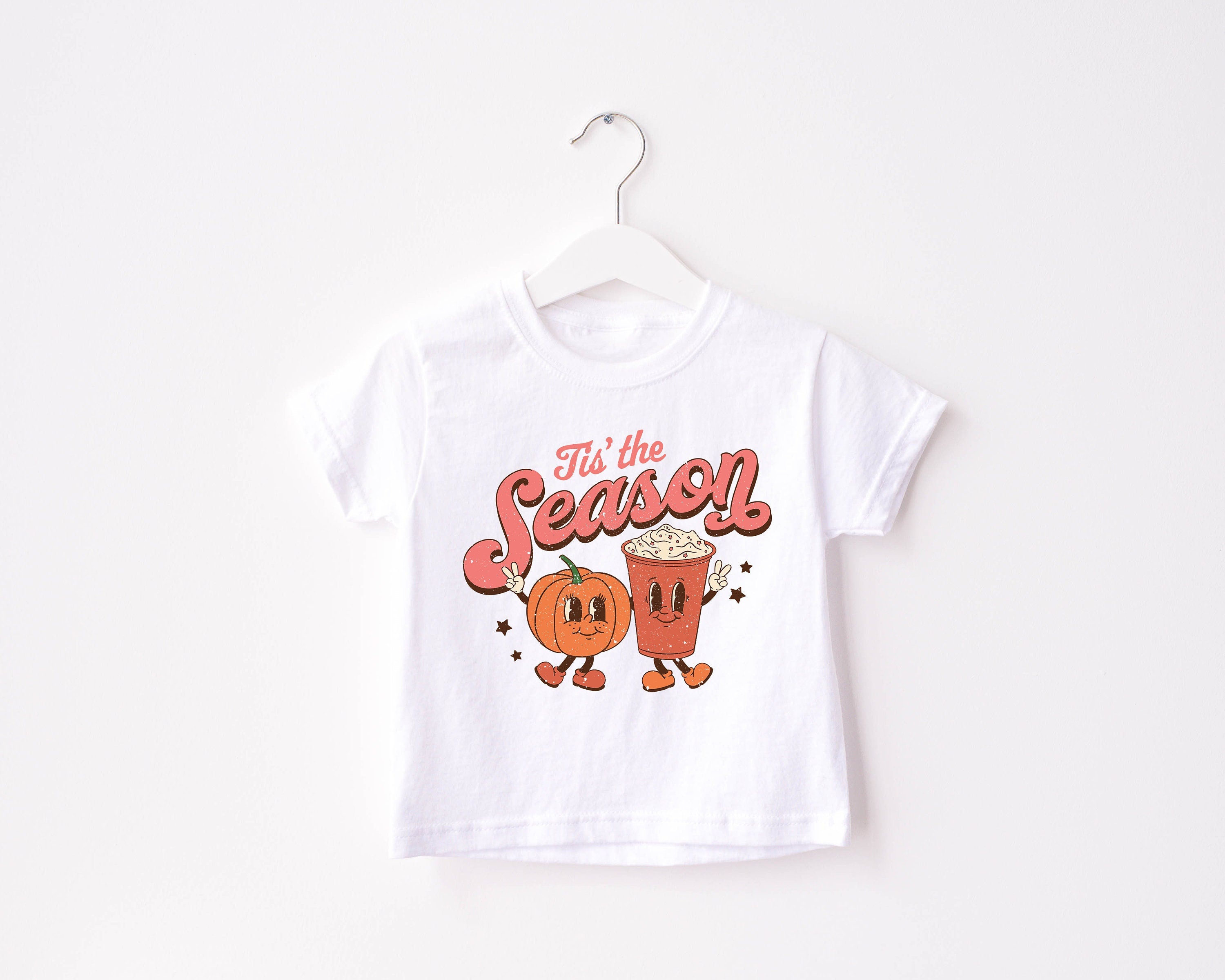 Pumpkin Season Toddler Shirt, Cute Fall Girls Shirt, Toddler Youth Fall Tee, Retro Boho Cute Vintage Bodysuit, Tis' The Season Tee