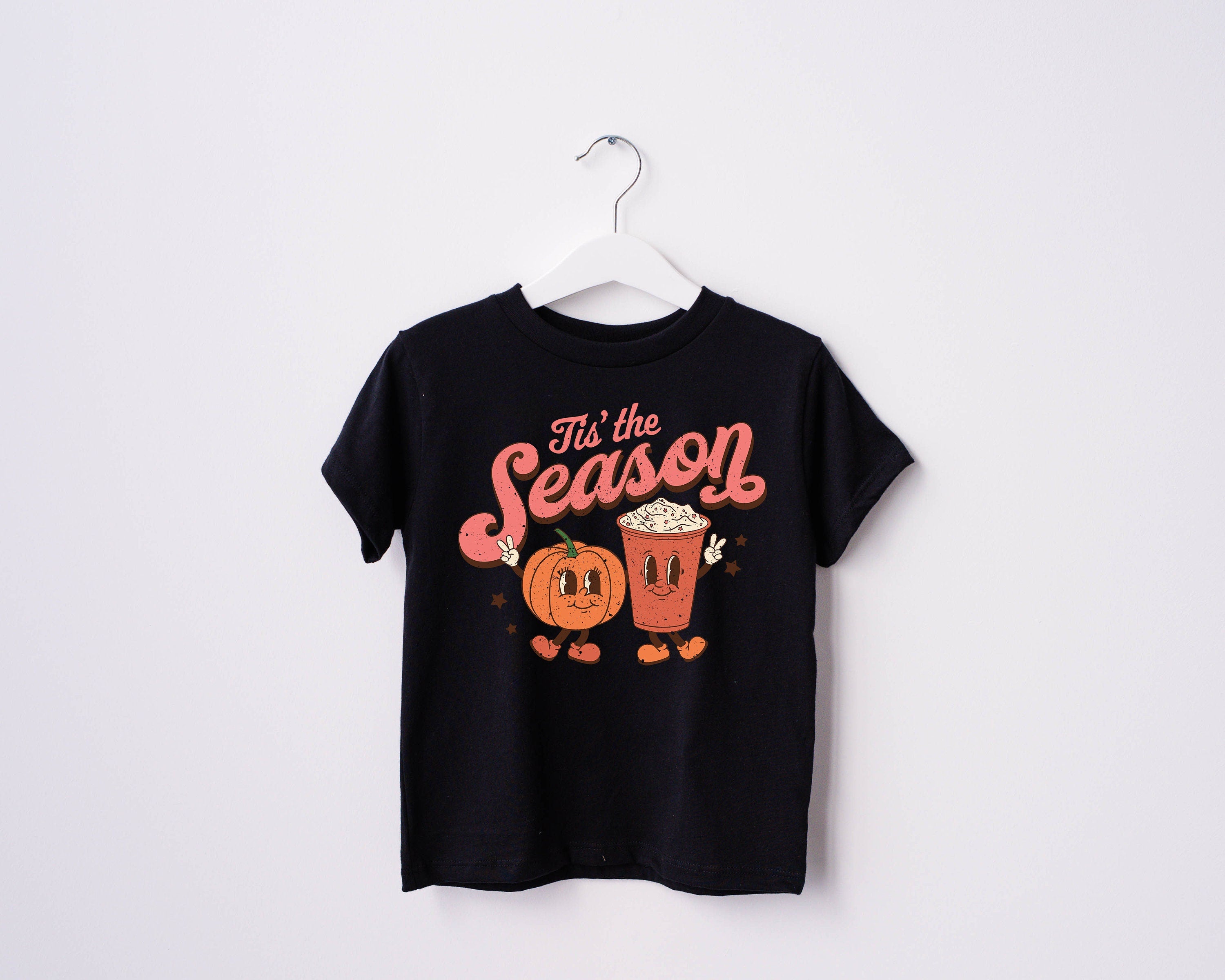 Pumpkin Season Toddler Shirt, Cute Fall Girls Shirt, Toddler Youth Fall Tee, Retro Boho Cute Vintage Bodysuit, Tis' The Season Tee