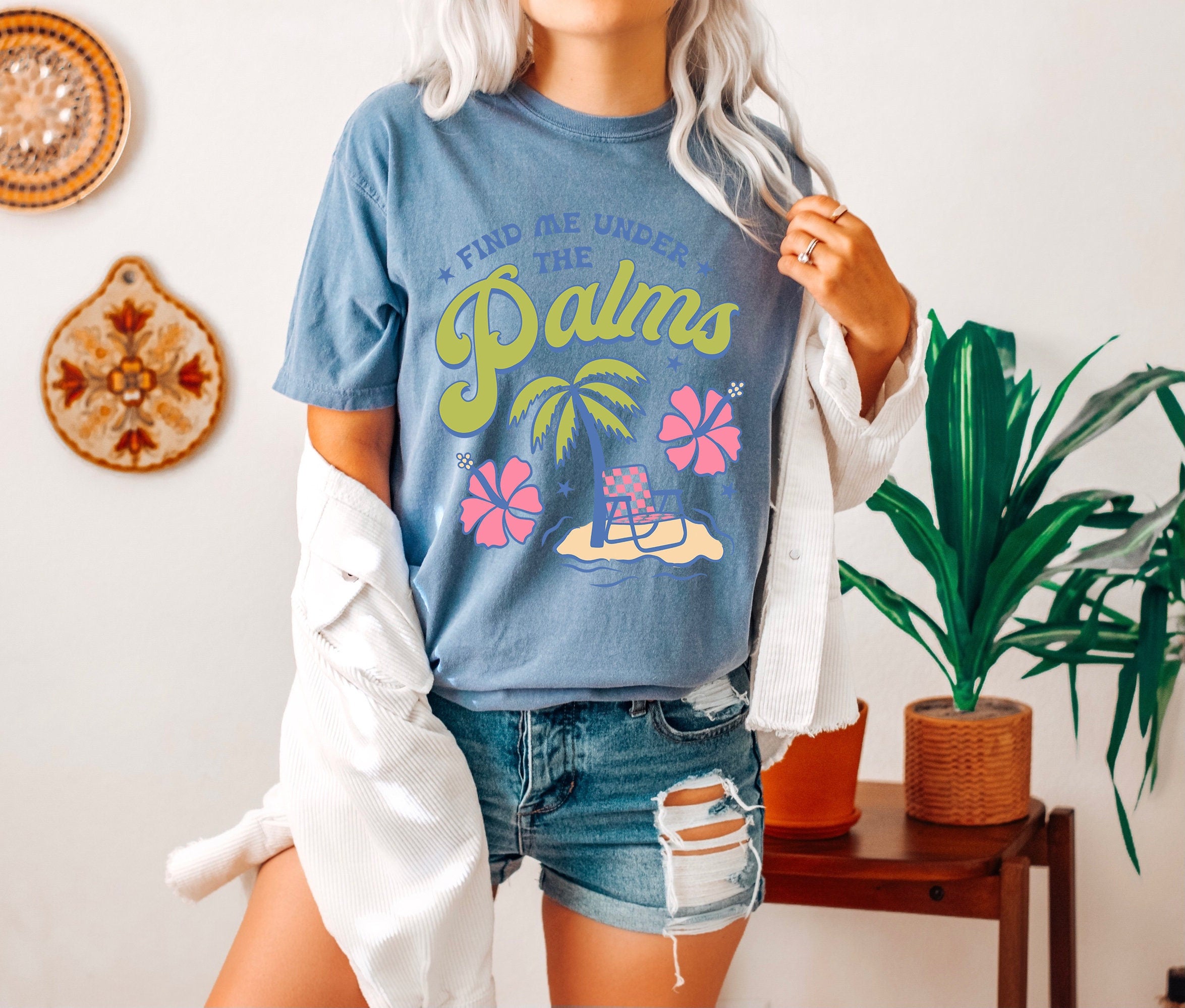 Comfort Colors, Palm Trees Beach T-shirt, Waves Watermelon Beach Shirt, Vintage Sunshine Beach Summer, Better Together