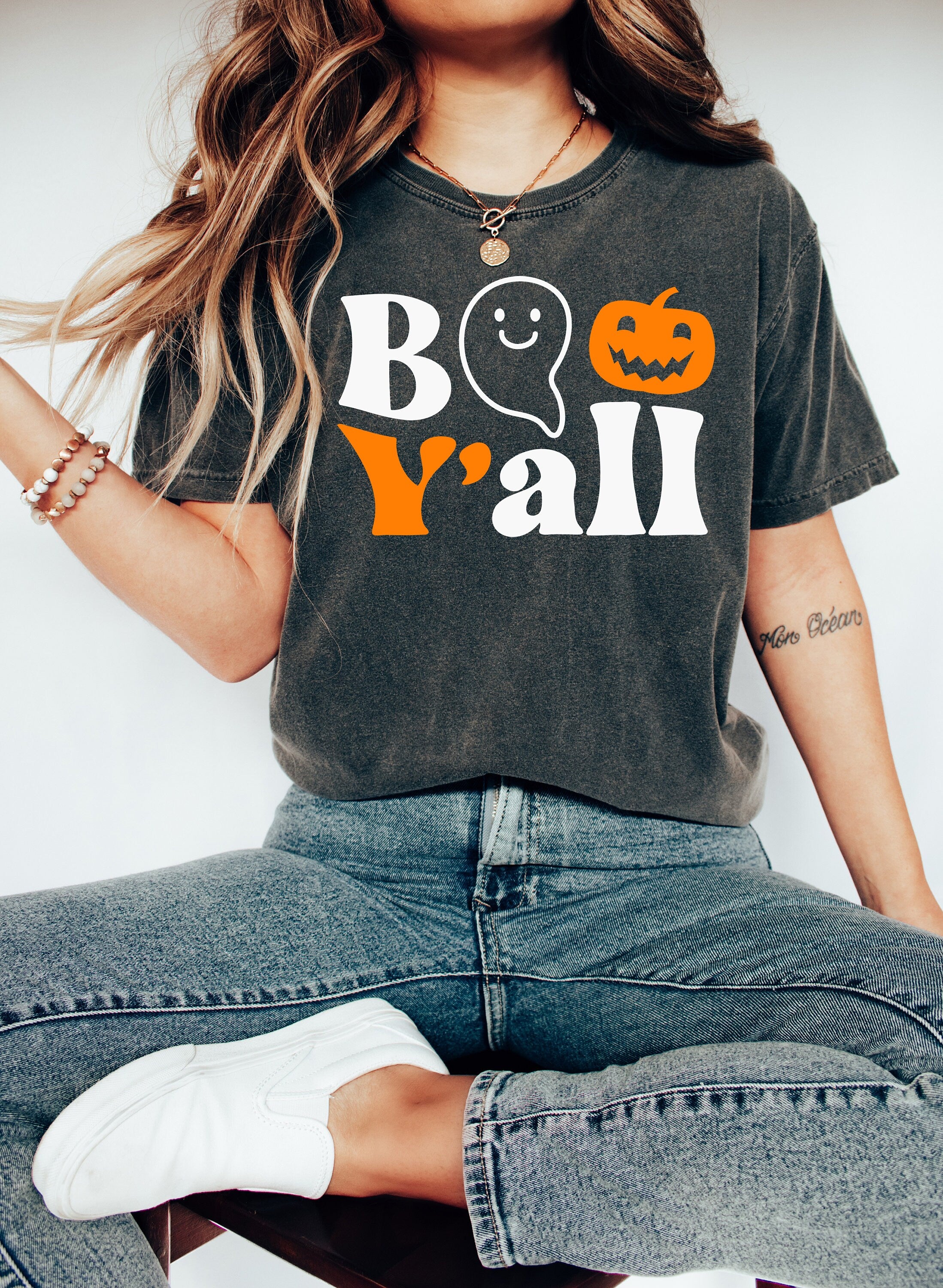 Retro Halloween Comfort Colors shirt, Boo Y'all Halloween, Vintage Ghost Halloween Shirt, Witch Shirt, Retro Fall Shirt, Fall Shirt