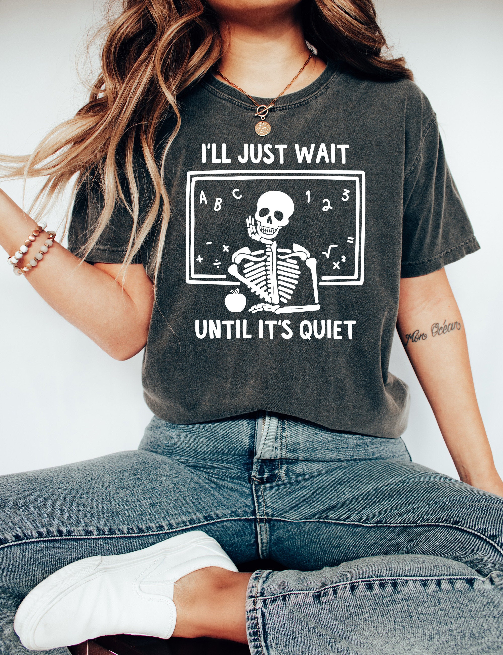 Retro Teacher Halloween Comfort Colors Shirt, I'll Just Wait Till It's Quiet Tee, Witch Shirt, Retro Fall Shirt, Fall Shirt