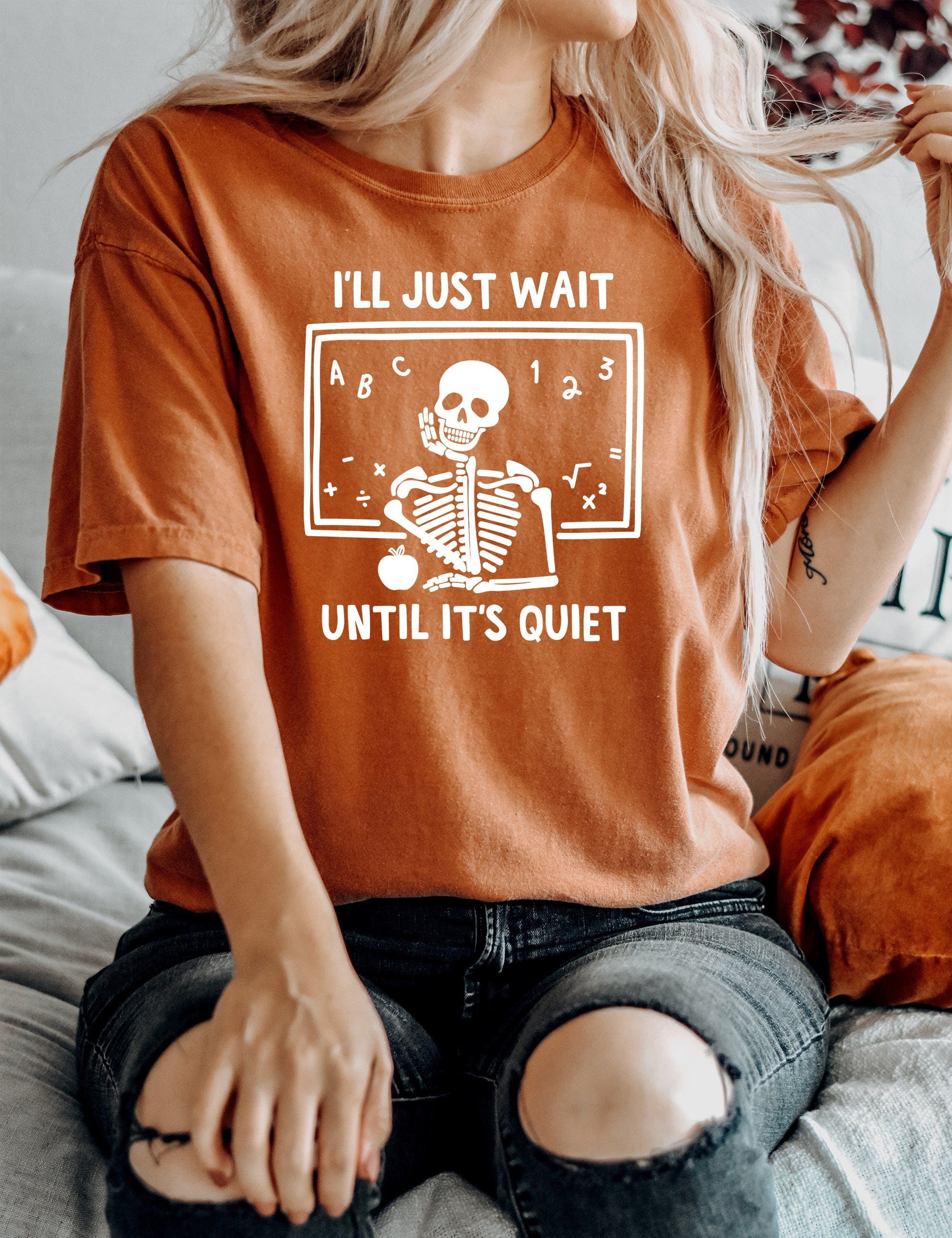 Retro Teacher Halloween Comfort Colors Shirt, I'll Just Wait Till It's Quiet Tee, Witch Shirt, Retro Fall Shirt, Fall Shirt