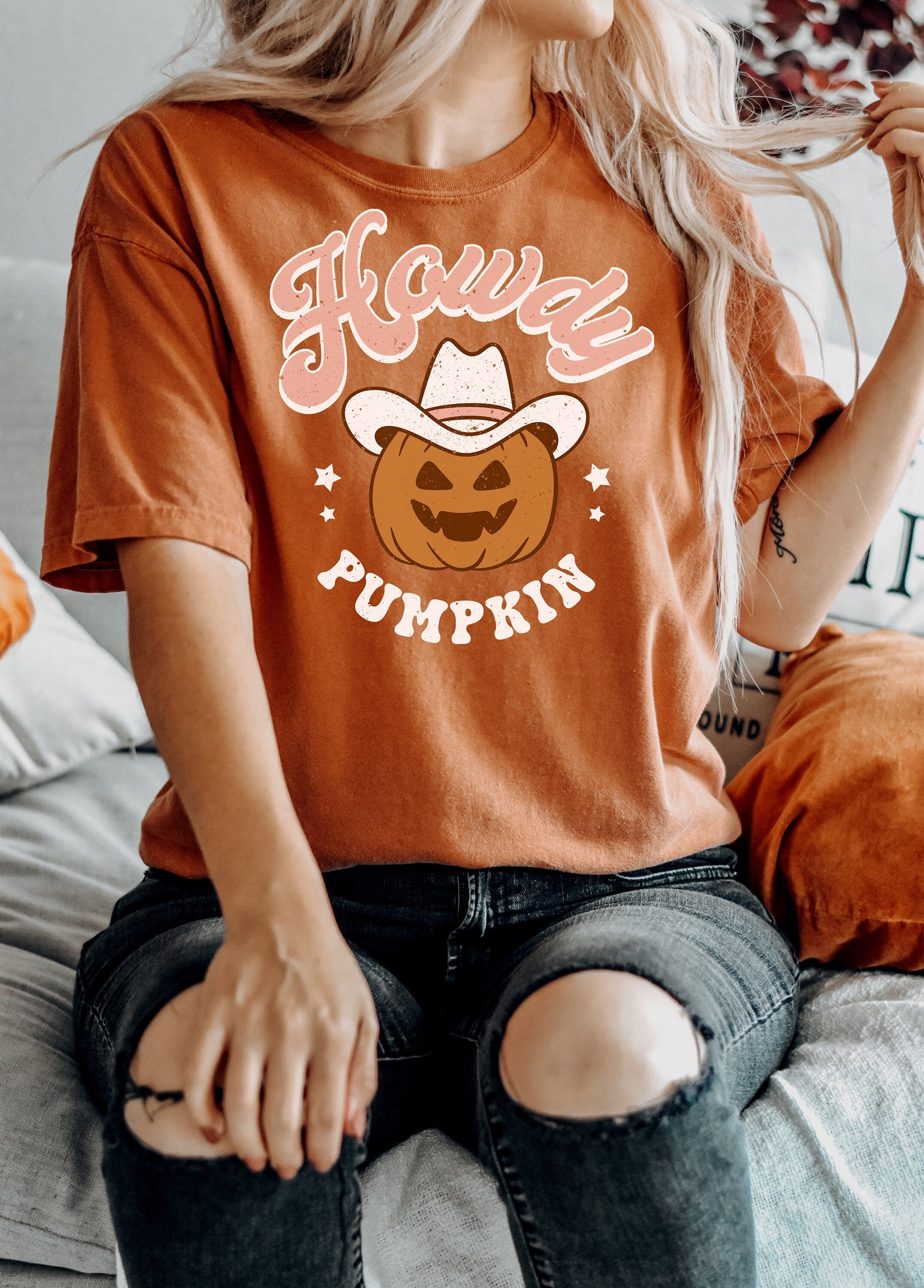 Retro Halloween Comfort Colors Shirt, Howdy Pumpkin Western Shirt, Vintage Ghost Halloween Shirt, Witch Shirt, Retro Fall Shirt, Fall Shirt