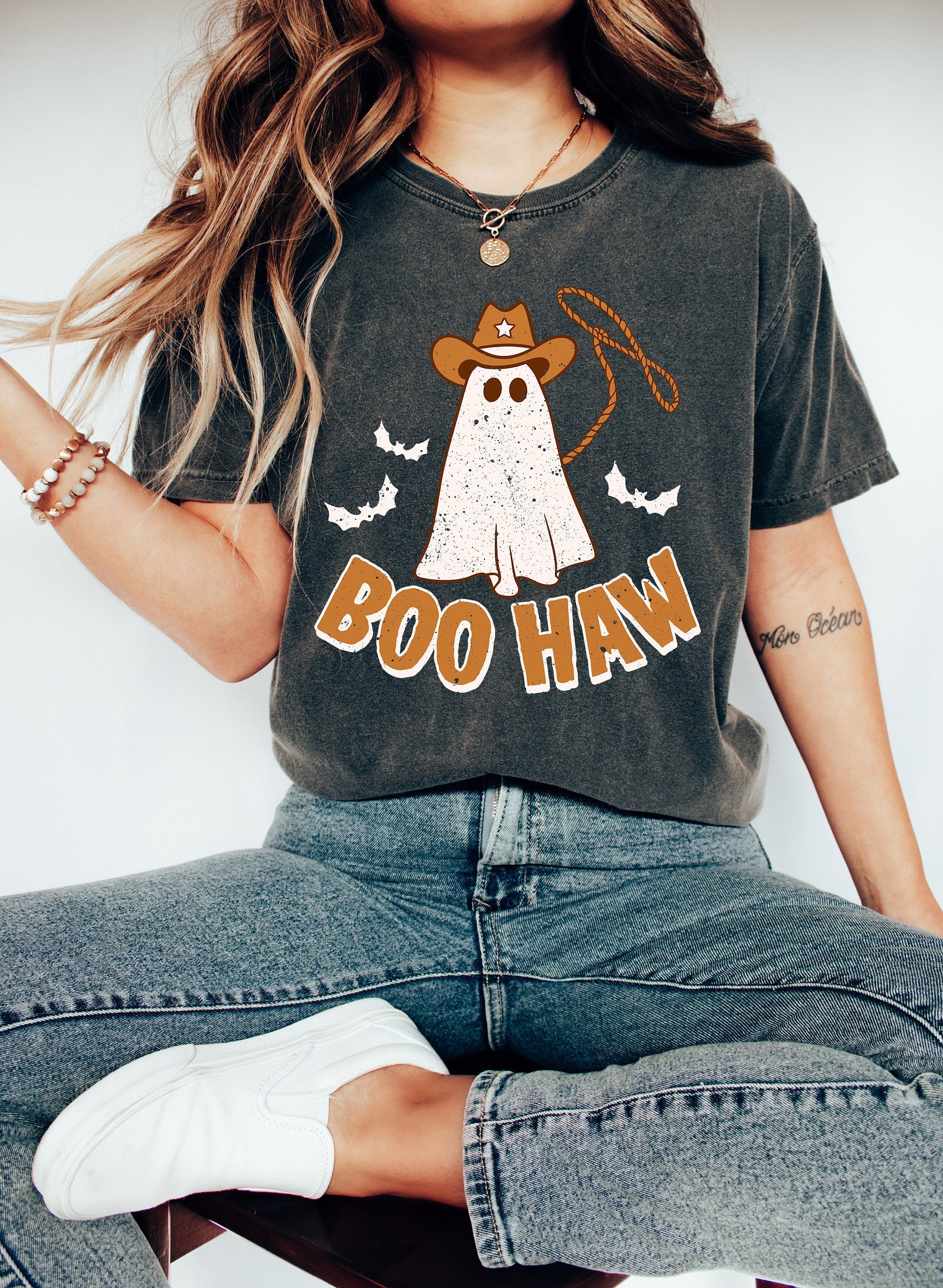 Retro Halloween Comfort Colors Shirt, Boo Haw Western Shirt, Vintage Ghost Halloween Shirt, Witch Shirt, Retro Fall Shirt, Fall Shirt