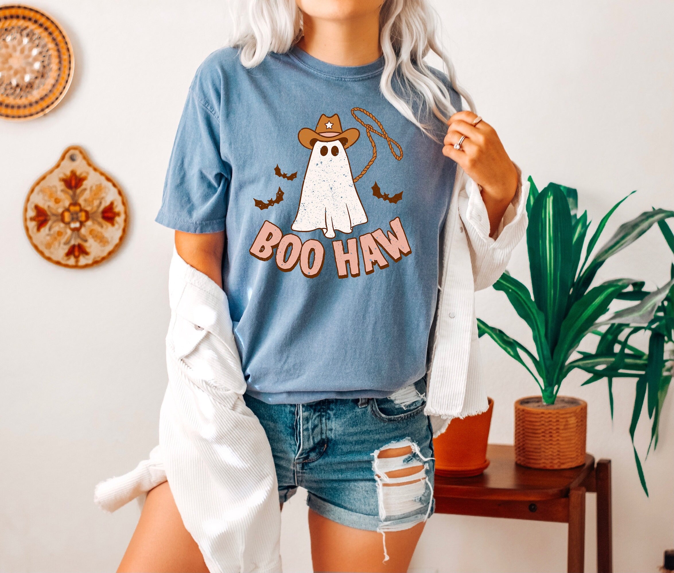 Retro Halloween Comfort Colors Shirt, Boo Haw Western Shirt, Vintage Ghost Halloween Shirt, Witch Shirt, Retro Fall Shirt, Fall Shirt