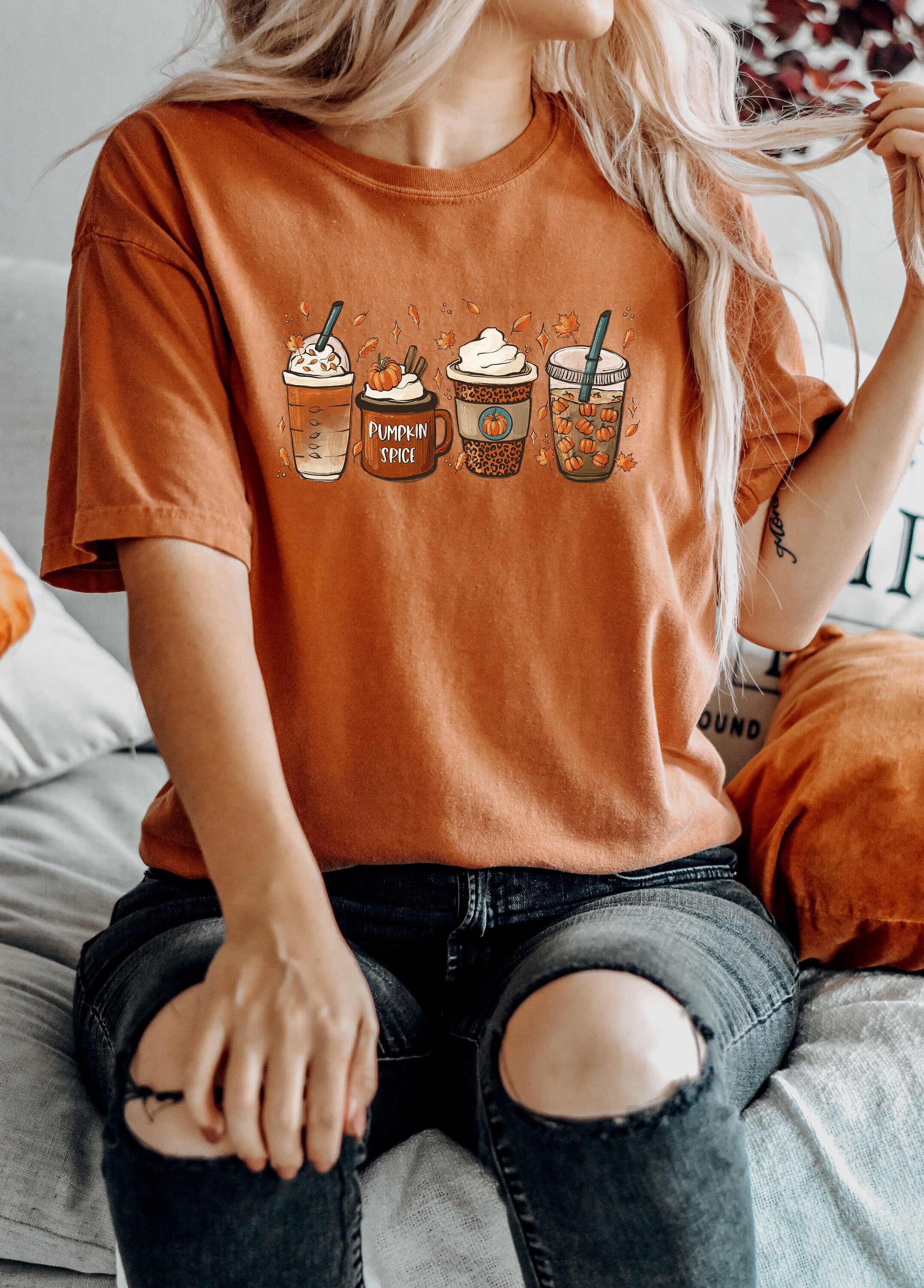 Retro Fall Comfort Colors Shirt, Fall Pumpkin Spice Latte Shirt, Vintage Thanksgiving Shirt, Pumpkin Patch Shirt, Retro Fall Shirt, Fall Tee