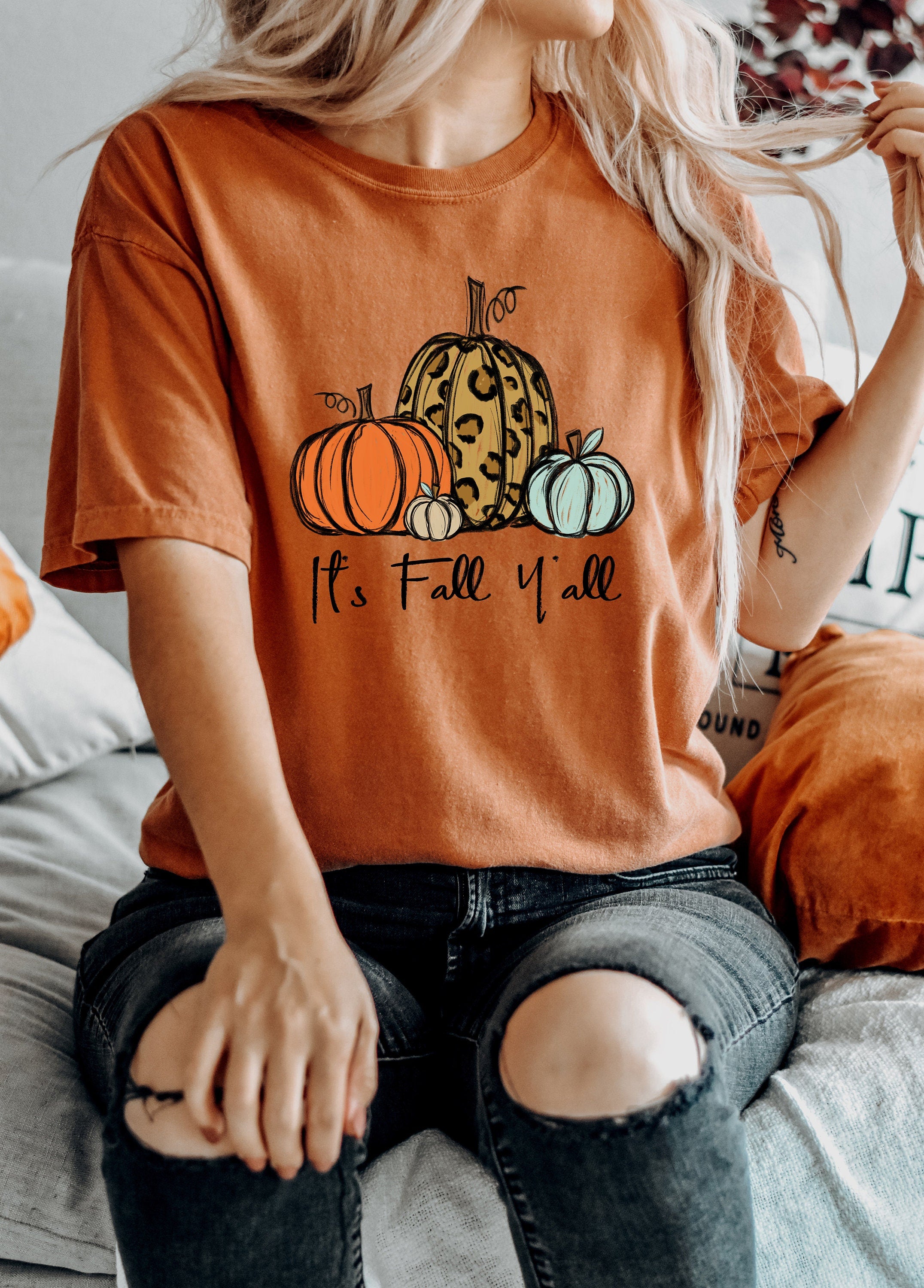 Retro Fall Comfort Colors shirt, It's Fall Y'all Shirt, Vintage Thanksgiving Shirt, Pumpkin Patch Shirt, Retro Fall Shirt, Fall Shirt