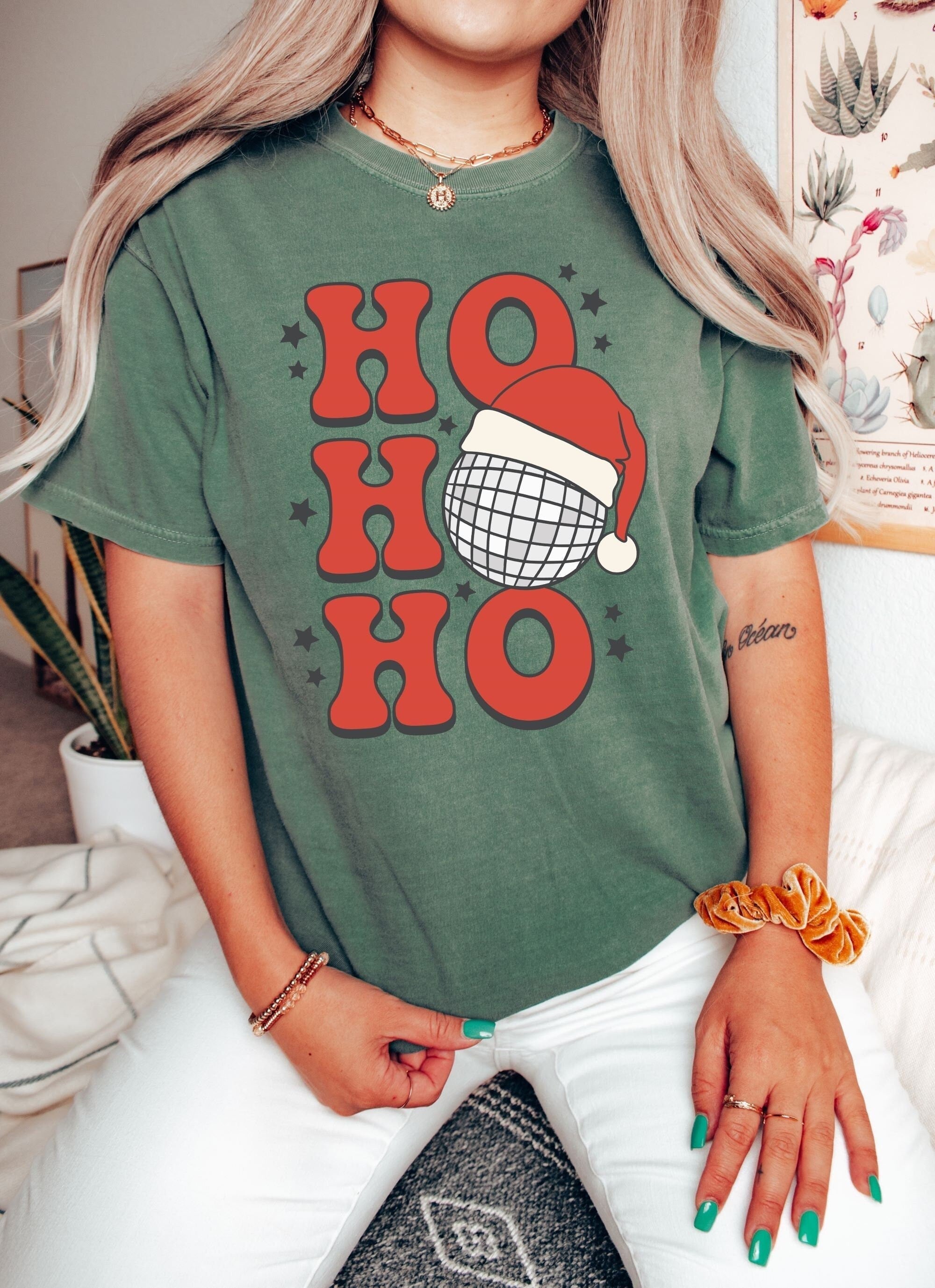 Retro Christmas Comfort Colors Shirt, Ho Ho Ho New Years Shirt, Vintage Santa Christmas Shirt, Retro Holiday Shirt, Ugly Sweater Shirt