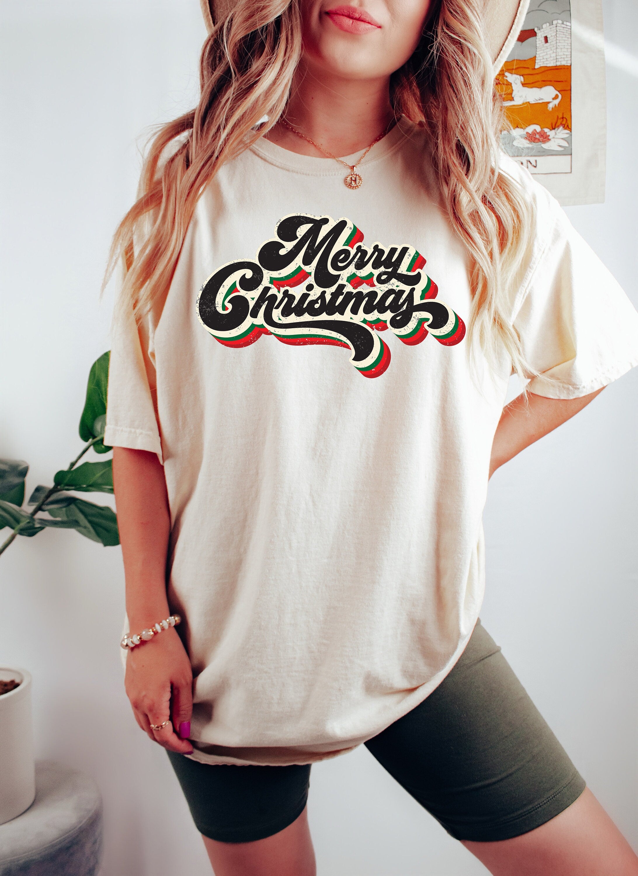 Retro Christmas Comfort Colors Shirt, Merry Christmas Tree Shirt, Vintage Santa Christmas Shirt, Retro Holiday Shirt, Ugly Sweater Shirt