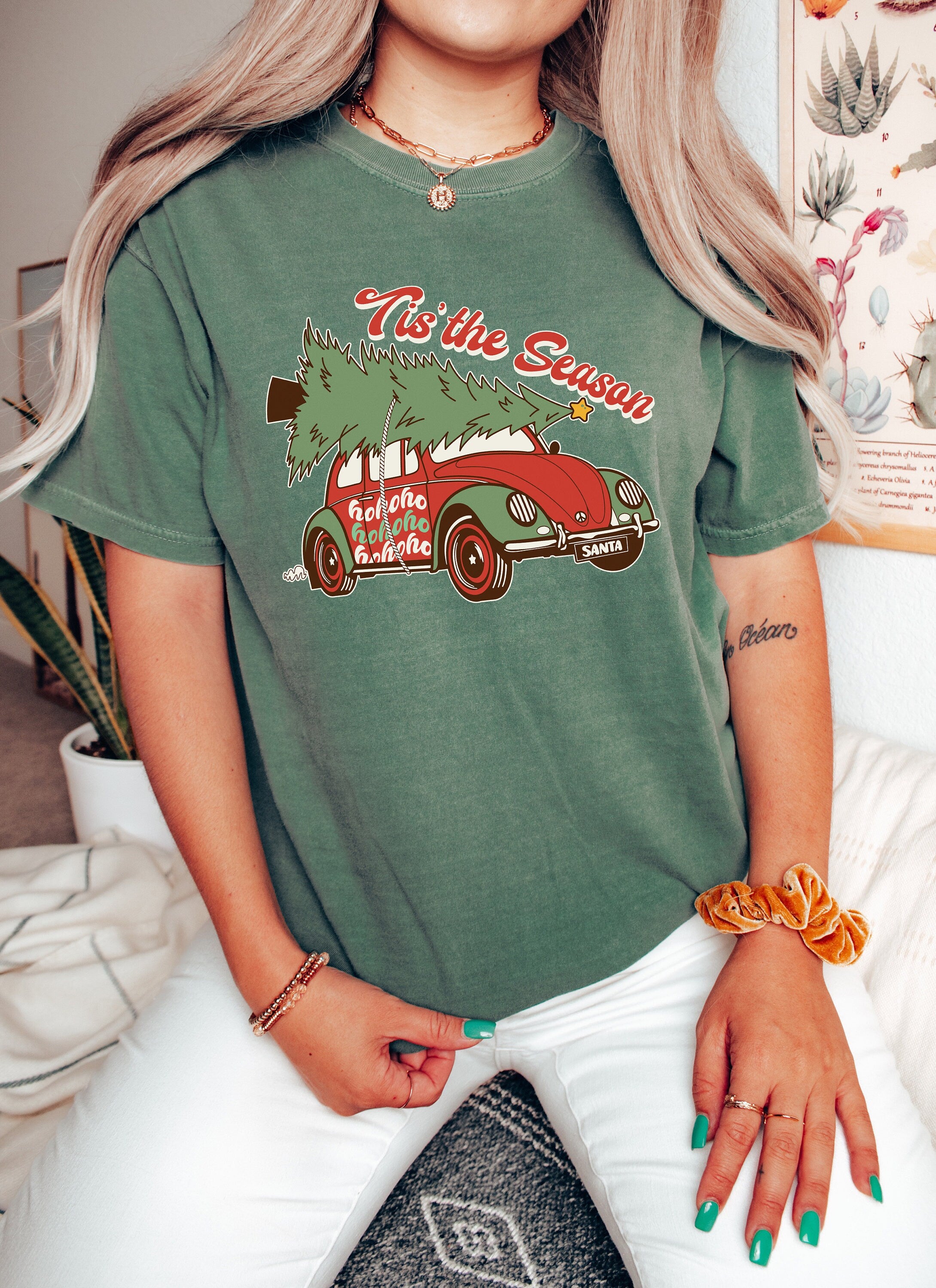 Retro Christmas Comfort Colors Shirt, Tis The Season Santa Shirt, Vintage Santa Christmas Shirt, Retro Holiday Shirt, Ugly Sweater Shirt