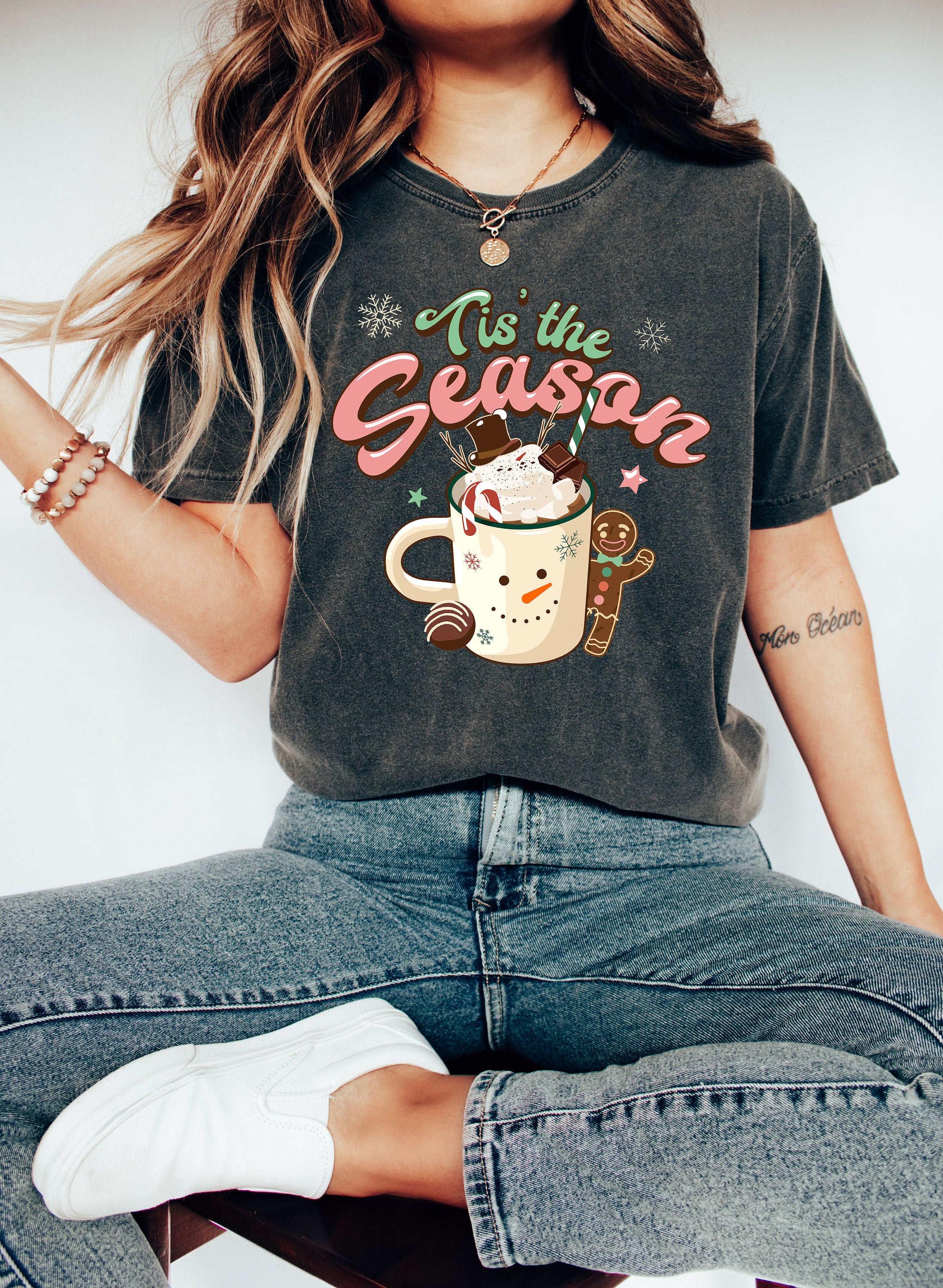 Retro Christmas Comfort Colors Shirt, Tis The Season Santa Shirt, Vintage Santa Christmas Shirt, Retro Holiday Shirt, Ugly Sweater Shirt
