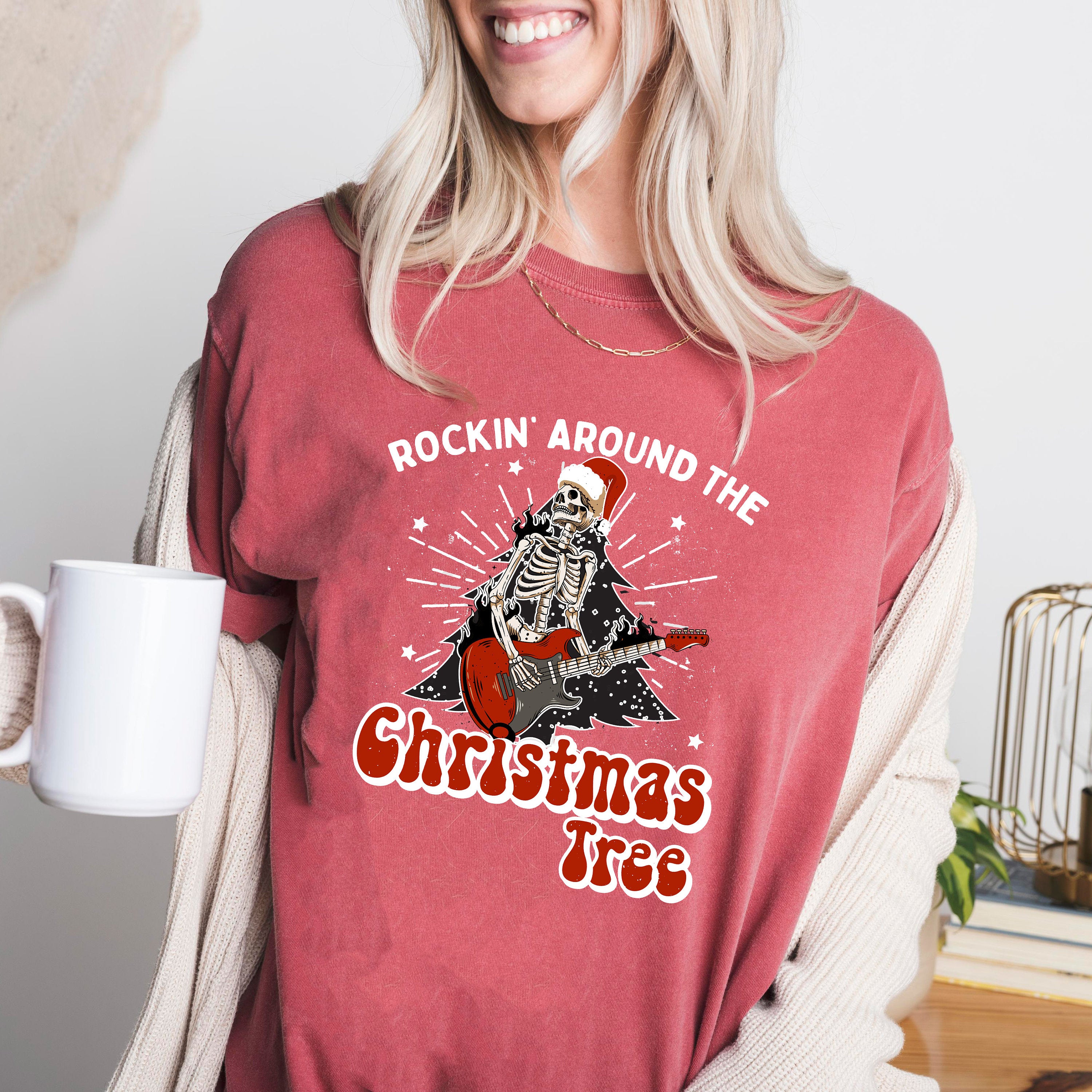 Retro Christmas Comfort Colors Shirt, Rocking Around The Tree Shirt, Vintage Santa Christmas Shirt, Retro Holiday Shirt, Ugly Sweater Shirt