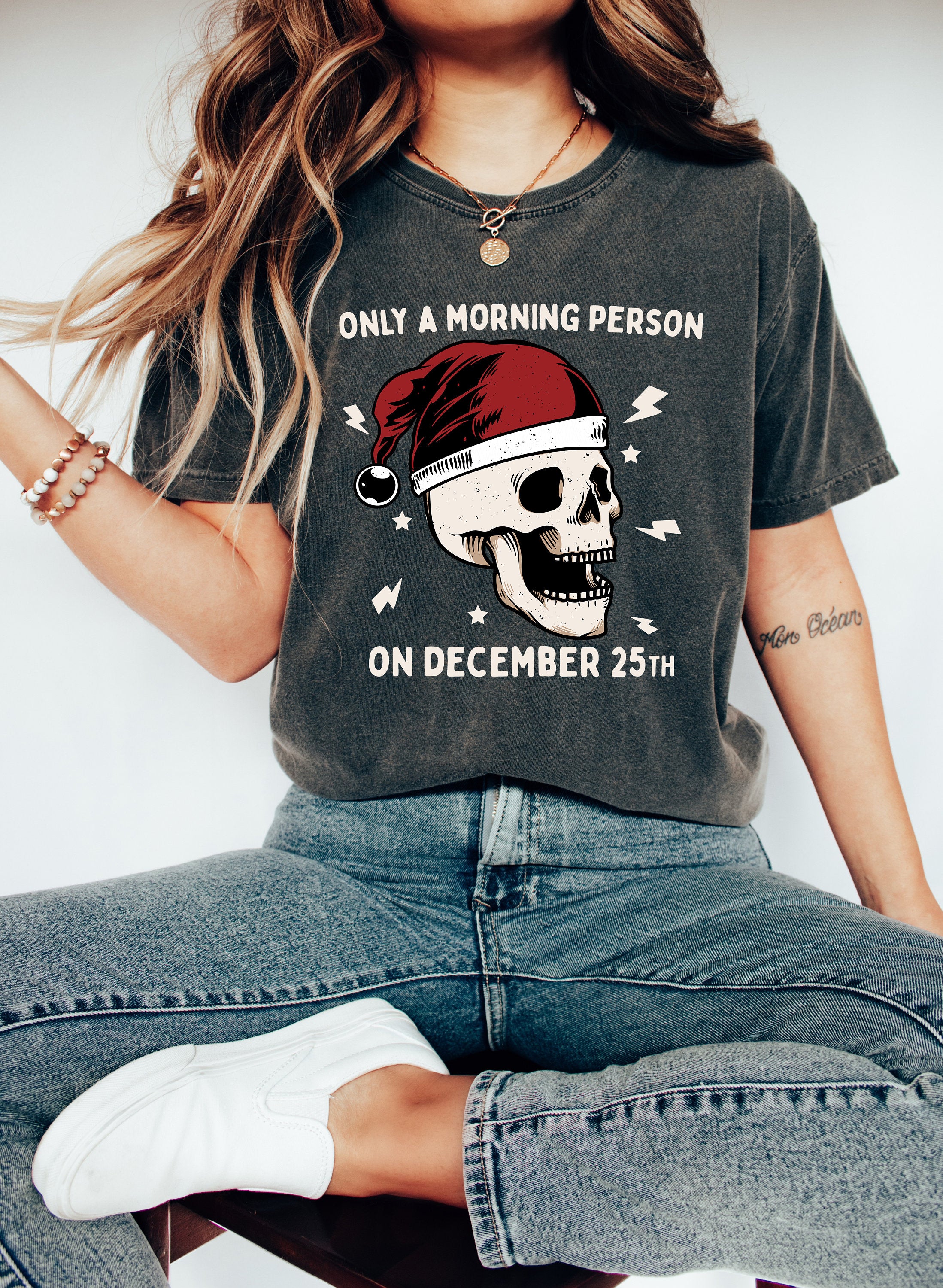 Retro Christmas Comfort Colors Shirt, Not A Morning Person Shirt, Vintage Santa Christmas Shirt, Retro Holiday Shirt, Ugly Sweater Shirt