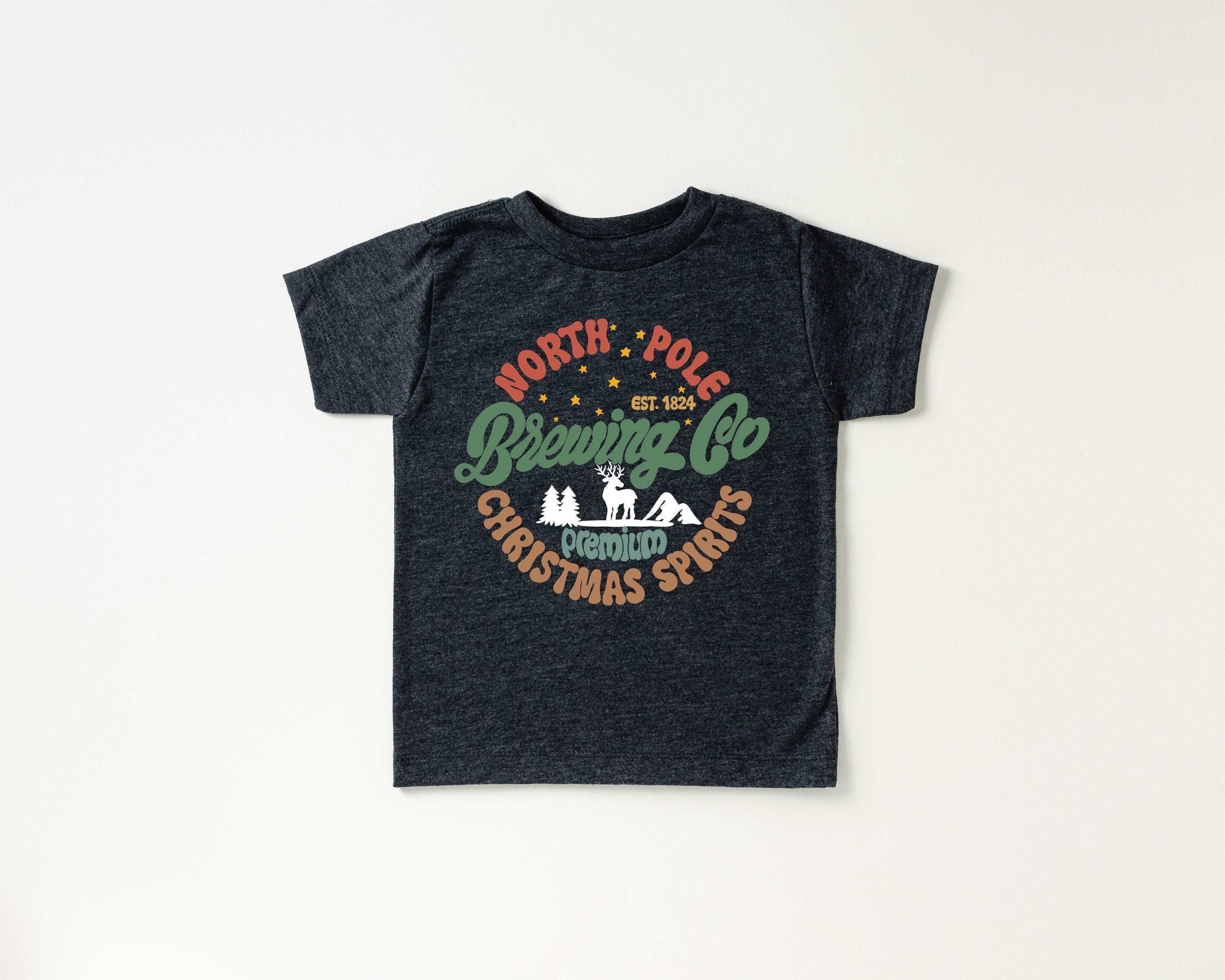 North Pole Brewing Toddler Tee, Christmas Season Shirt, Cute Holiday Girls Shirt, Toddler Youth Santa Tee, Retro Boho Cute Vintage Bodysuit