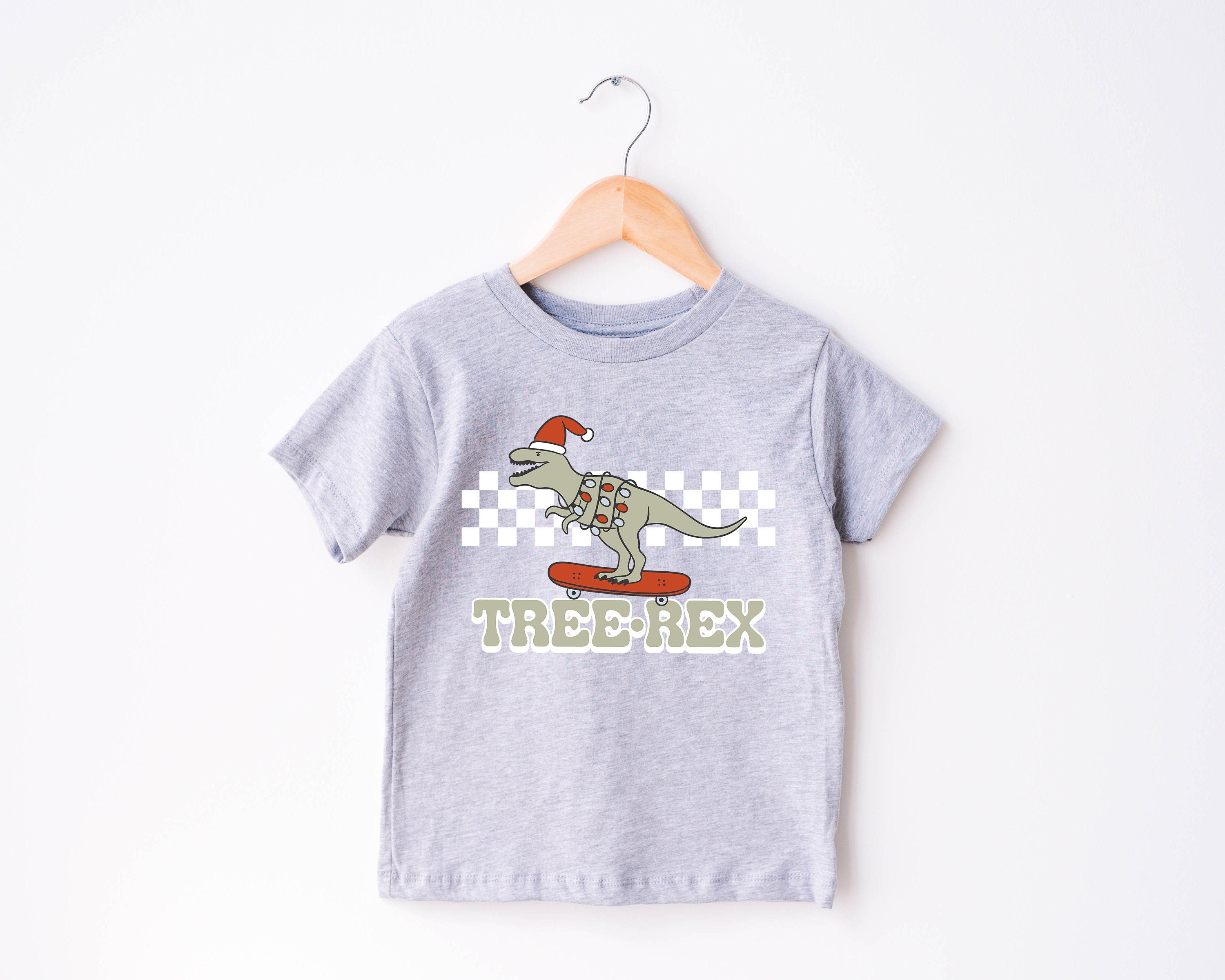 Tree Rex Skateboarding Toddler, Christmas Season Shirt, Cute Holiday Girls Shirt, Toddler Youth Santa Tee, Retro Boho Cute Vintage Bodysuit