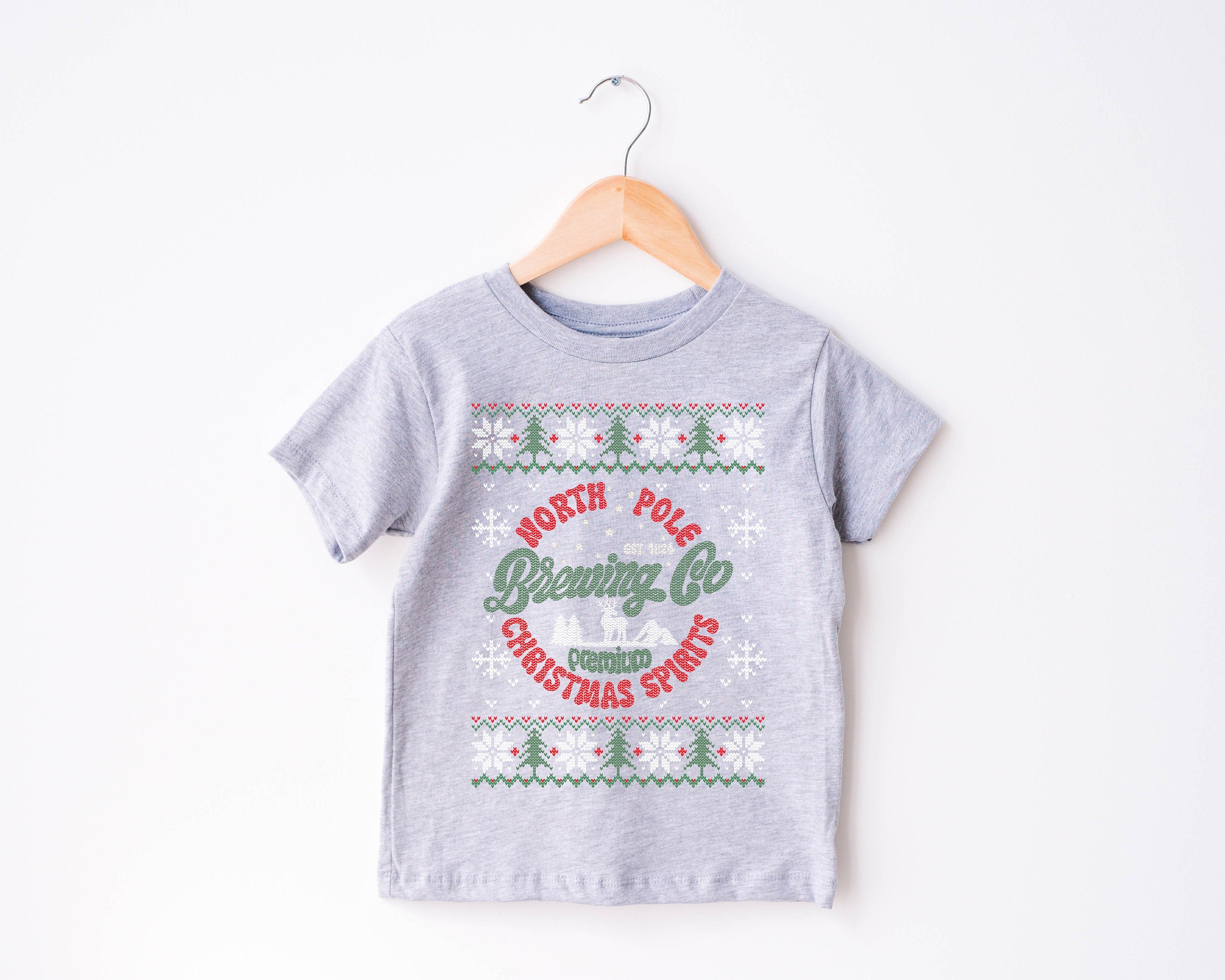 North Pole Brewing Toddler Tee, Christmas Season Shirt, Cute Holiday Girls Shirt, Toddler Youth Santa T, Ugly Sweater Cute Vintage Bodysuit