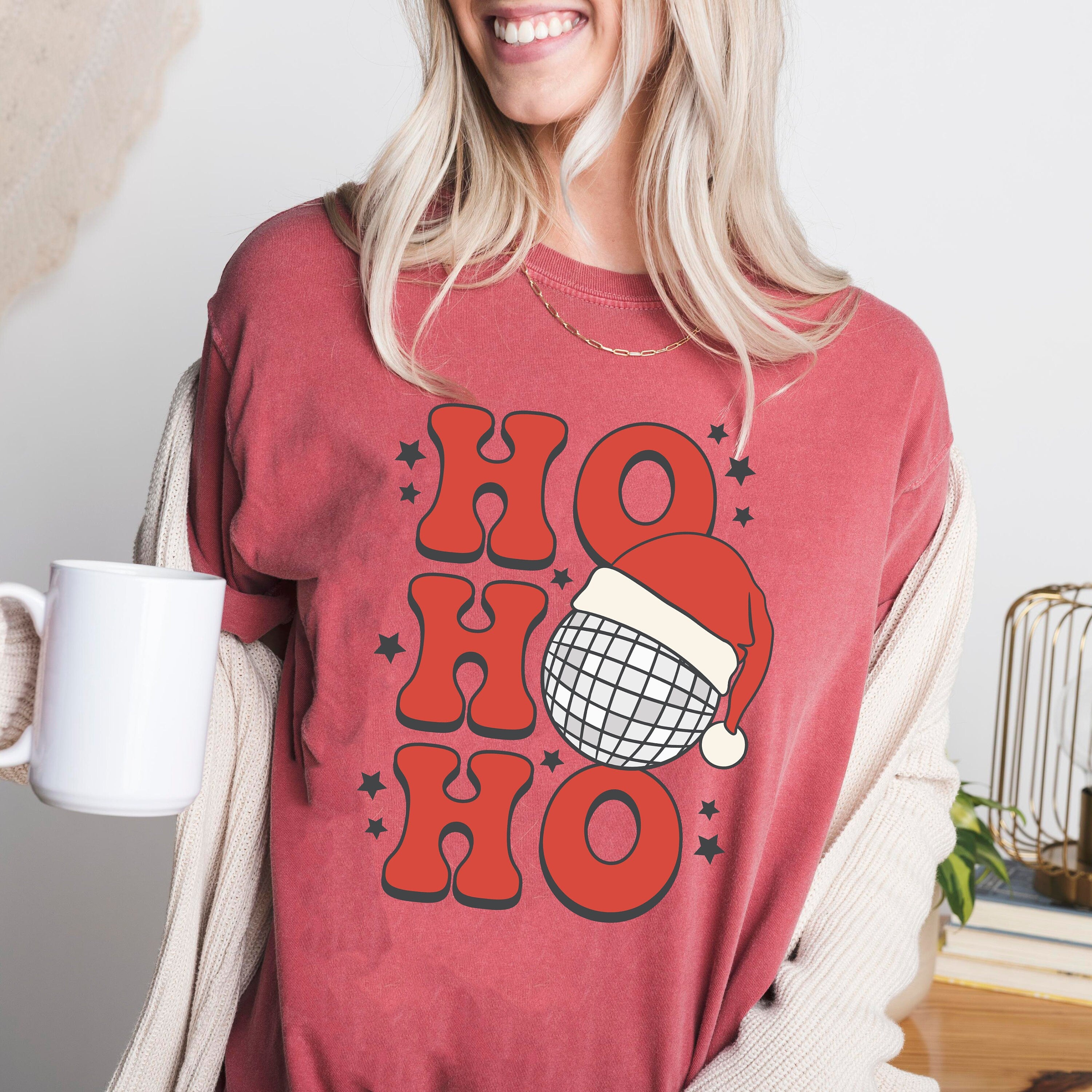 Retro Christmas Comfort Colors Shirt, Ho Ho Ho New Years Shirt, Vintage Santa Christmas Shirt, Retro Holiday Shirt, Ugly Sweater Shirt