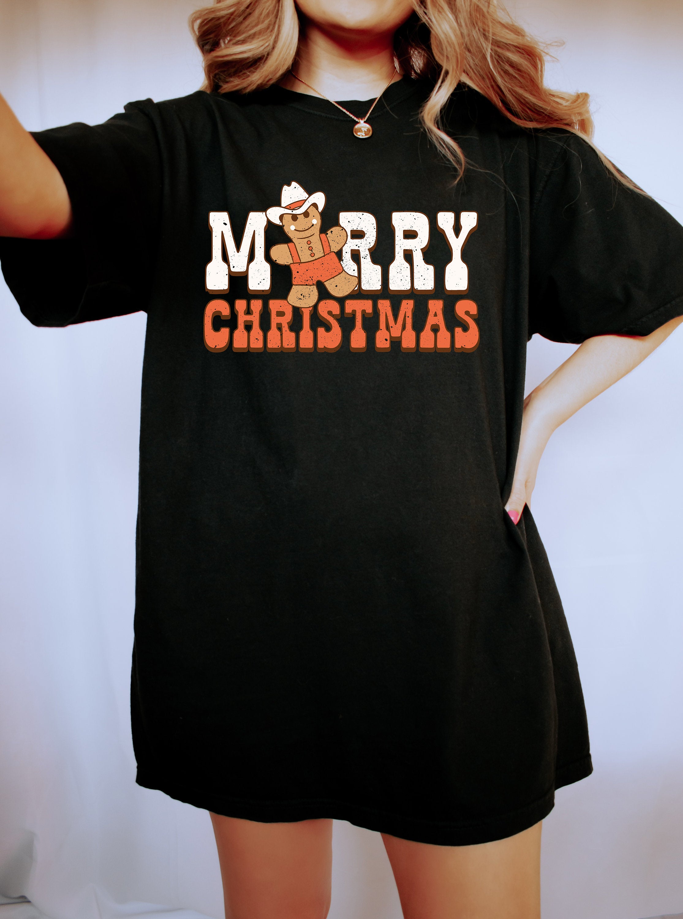 Retro Christmas Comfort Colors Shirt, Merry Christmas Western Shirt, Vintage Santa Christmas Shirt, Retro Holiday Shirt, Ugly Sweater Shirt