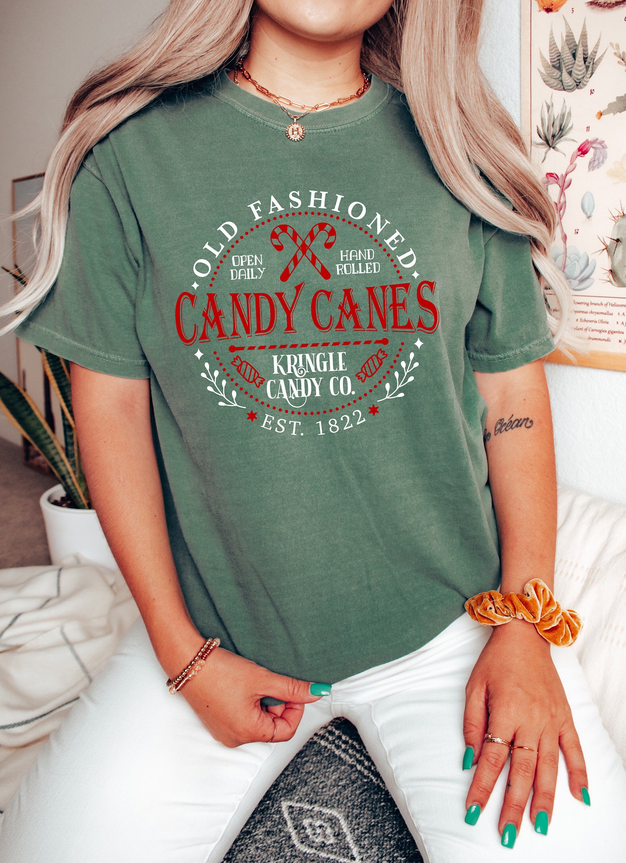 Retro Christmas Comfort Colors Shirt, Old Fashioned Candy Cane Shirt, Vintage Santa Christmas Shirt, Retro Holiday Shirt, Ugly Sweater Shirt