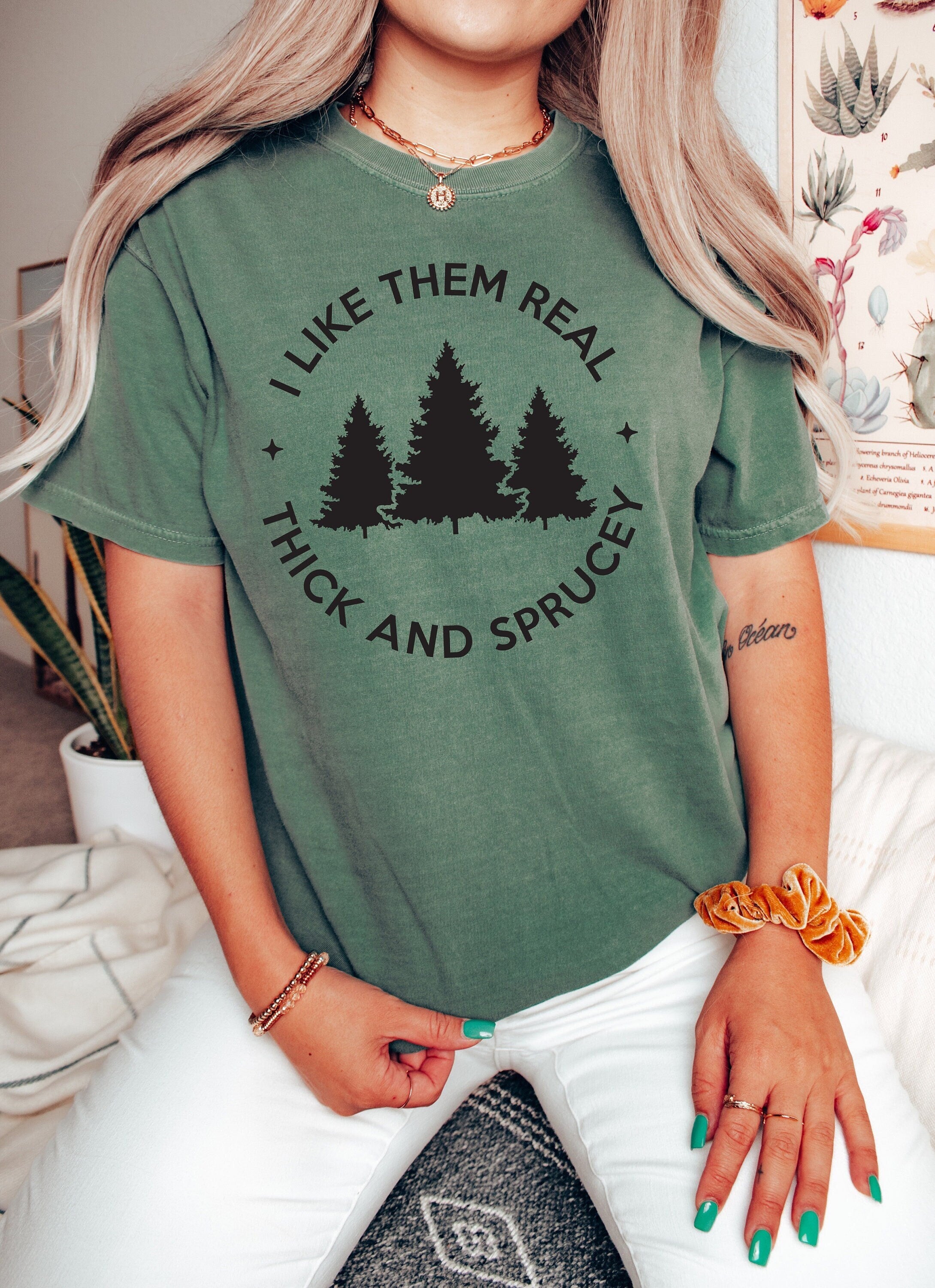 Retro Christmas Comfort Colors Shirt, Thick and Sprucy Tree Shirt, Vintage Santa Christmas Shirt, Retro Holiday Shirt, Ugly Sweater Shirt