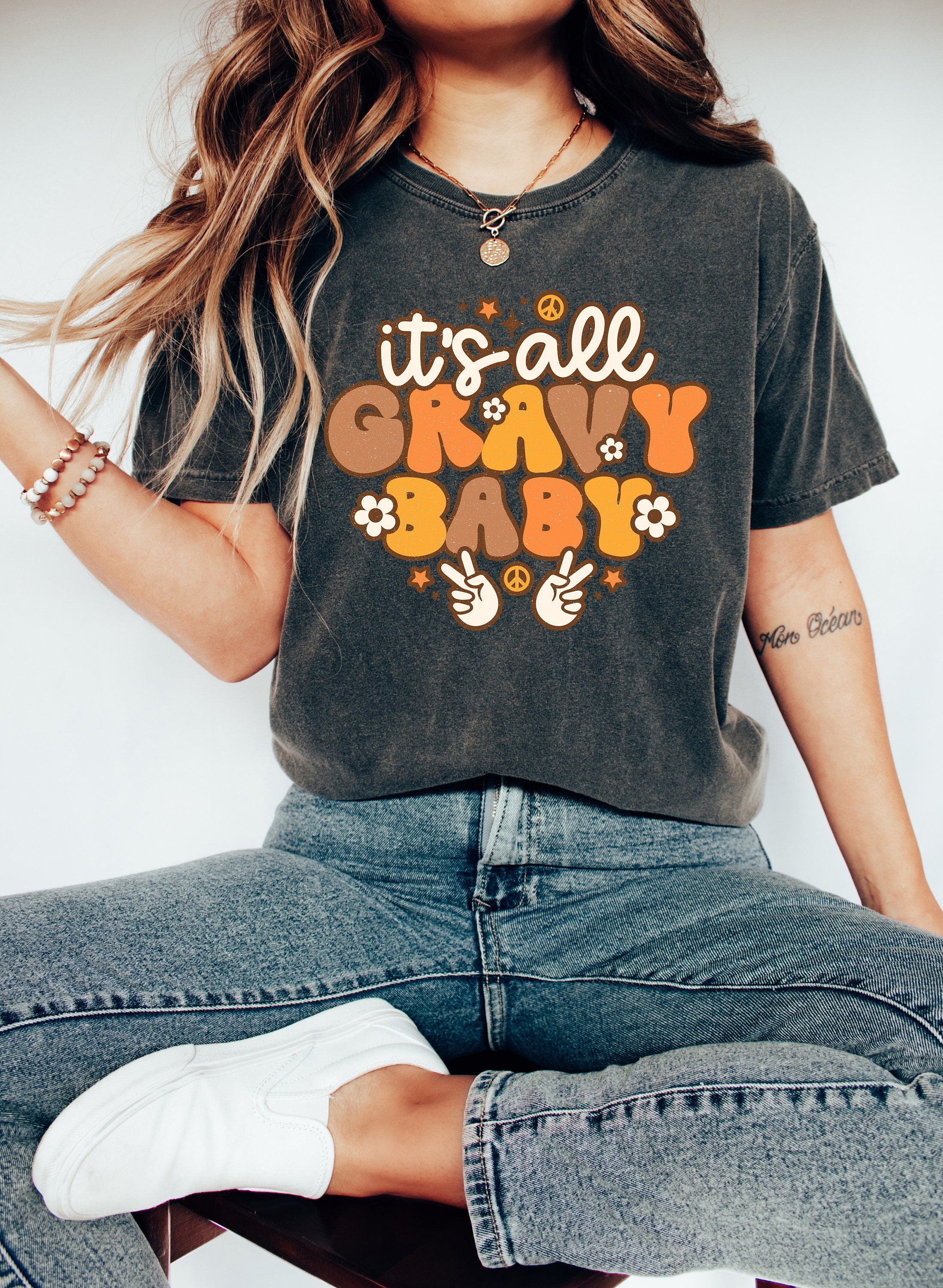 Retro Fall Comfort Colors Shirt, It's All Gravy Baby, Vintage Thanksgiving Pumpkin Shirt, Witch Shirt, Retro Fall Shirt, Autumn Shirt