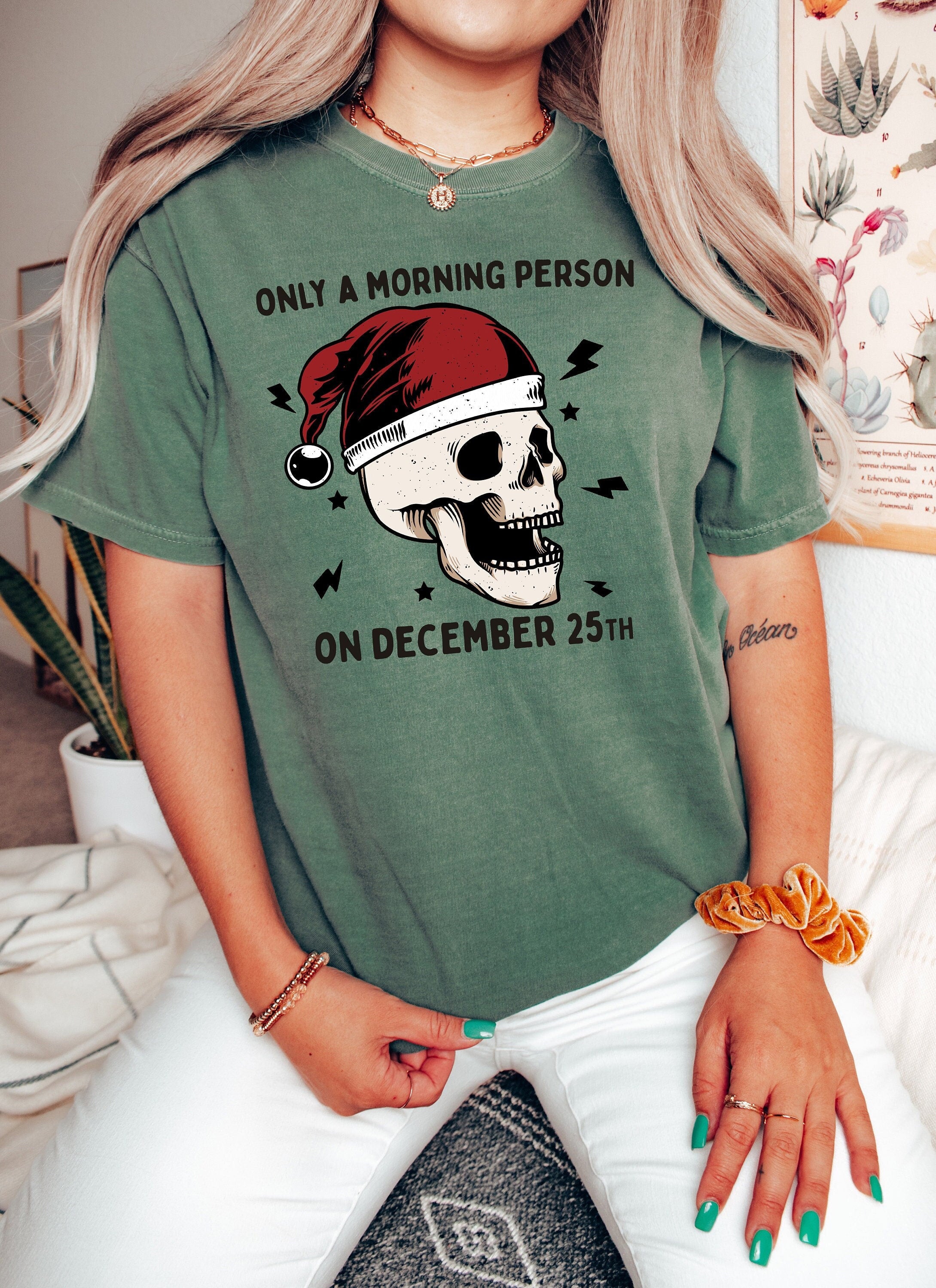 Retro Christmas Comfort Colors Shirt, Not A Morning Person Shirt, Vintage Santa Christmas Shirt, Retro Holiday Shirt, Ugly Sweater Shirt