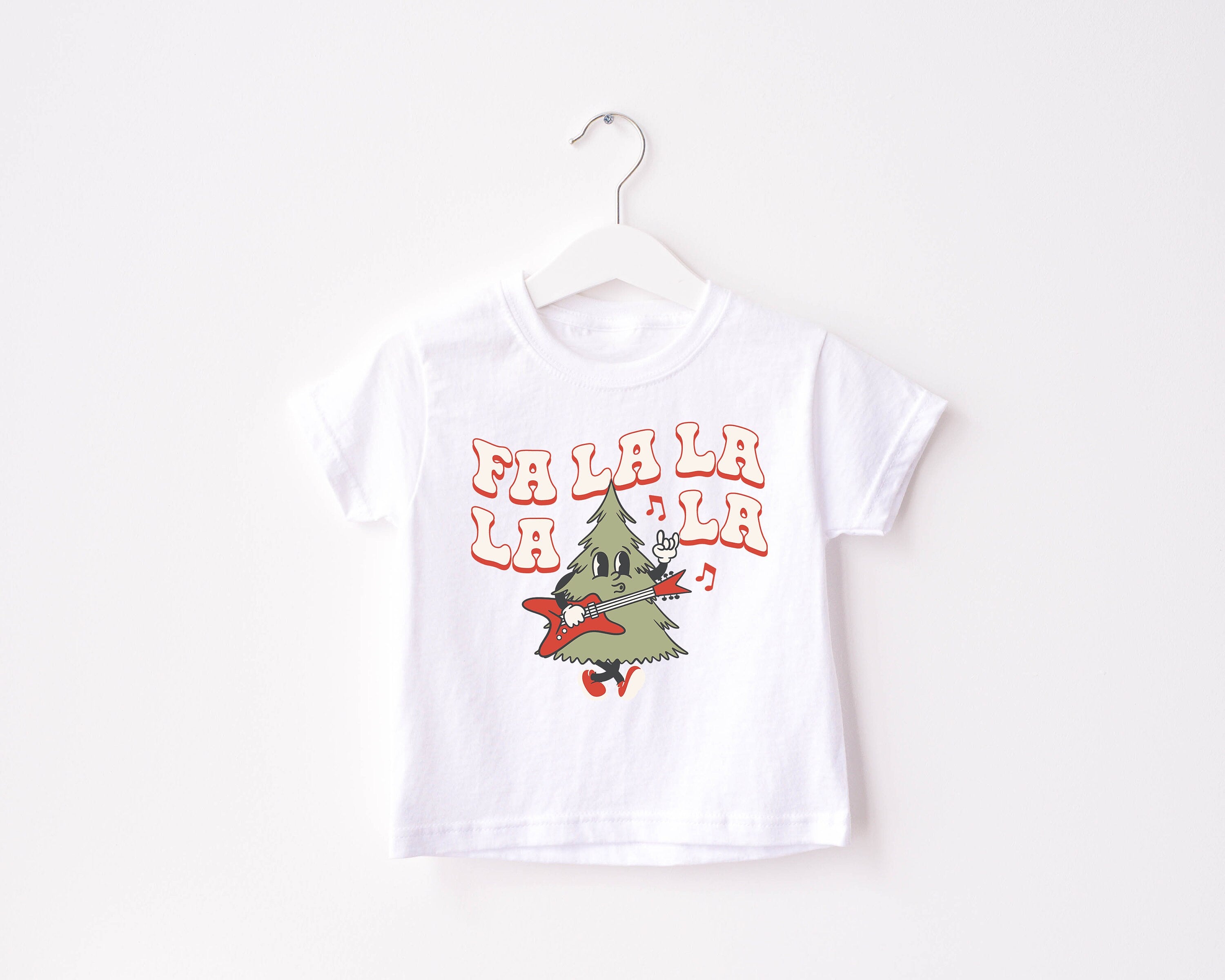 Fa La La La Tree Toddler Tee, Christmas Season Shirt, Cute Holiday Girls Shirt, Toddler Youth Santa Tee, Retro Boho Cute Vintage Bodysuit