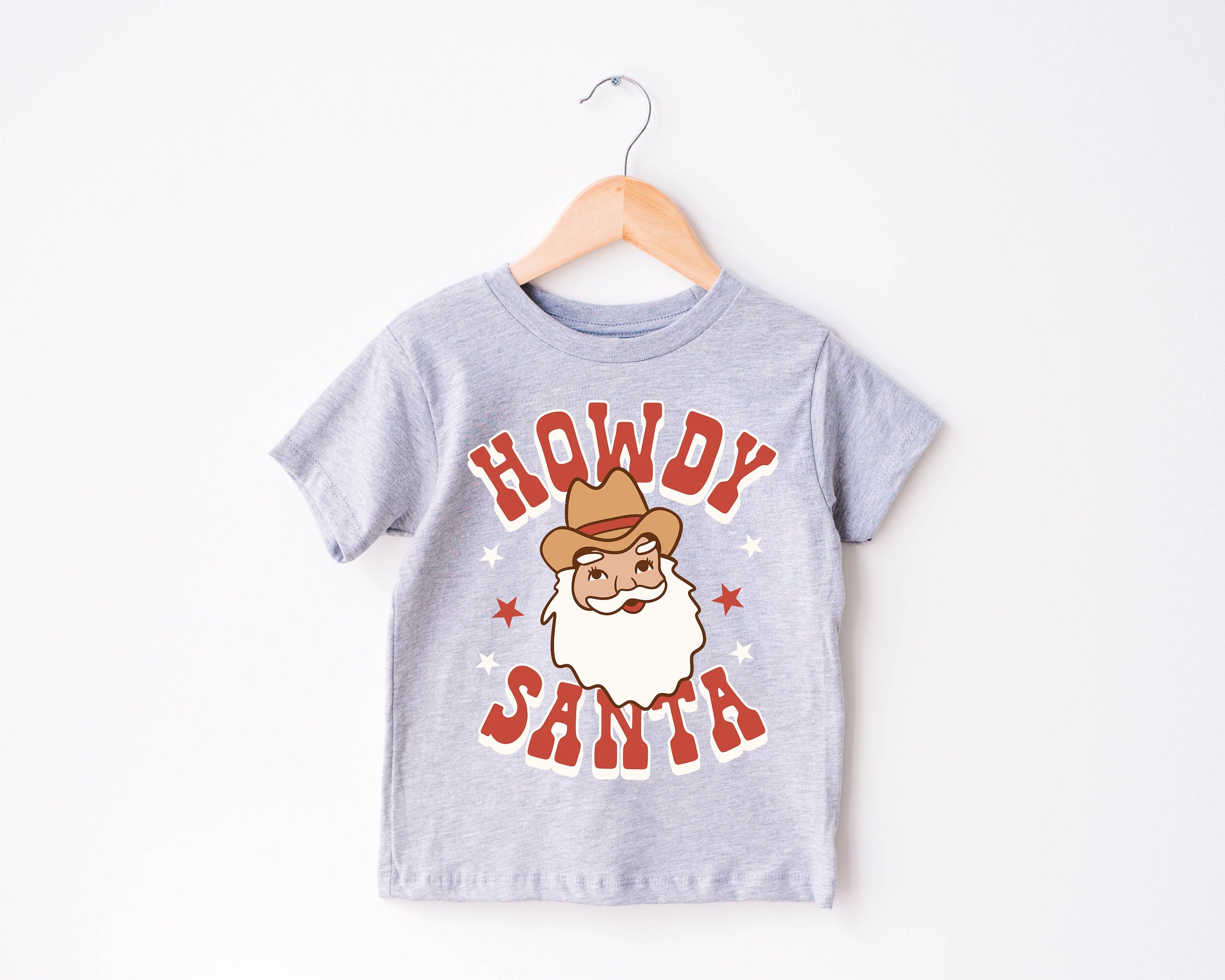 Howdy Santa Western Toddler, Christmas Season Shirt, Cute Holiday Girls Shirt, Toddler Youth Santa Tee, Retro Boho Cute Vintage Bodysuit