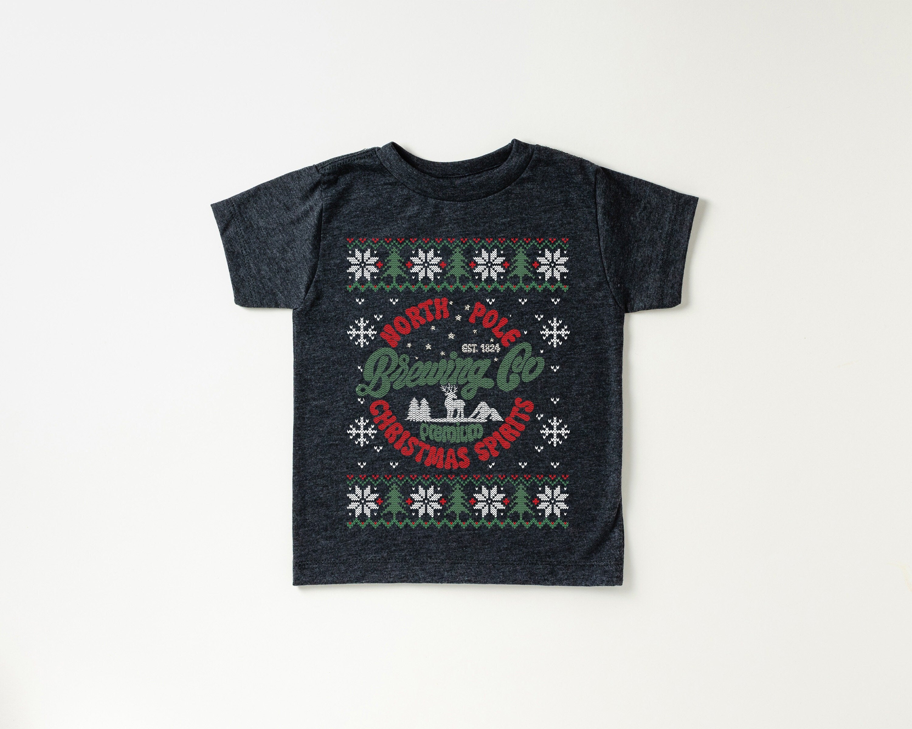 North Pole Brewing Toddler Tee, Christmas Season Shirt, Cute Holiday Girls Shirt, Toddler Youth Santa T, Ugly Sweater Cute Vintage Bodysuit