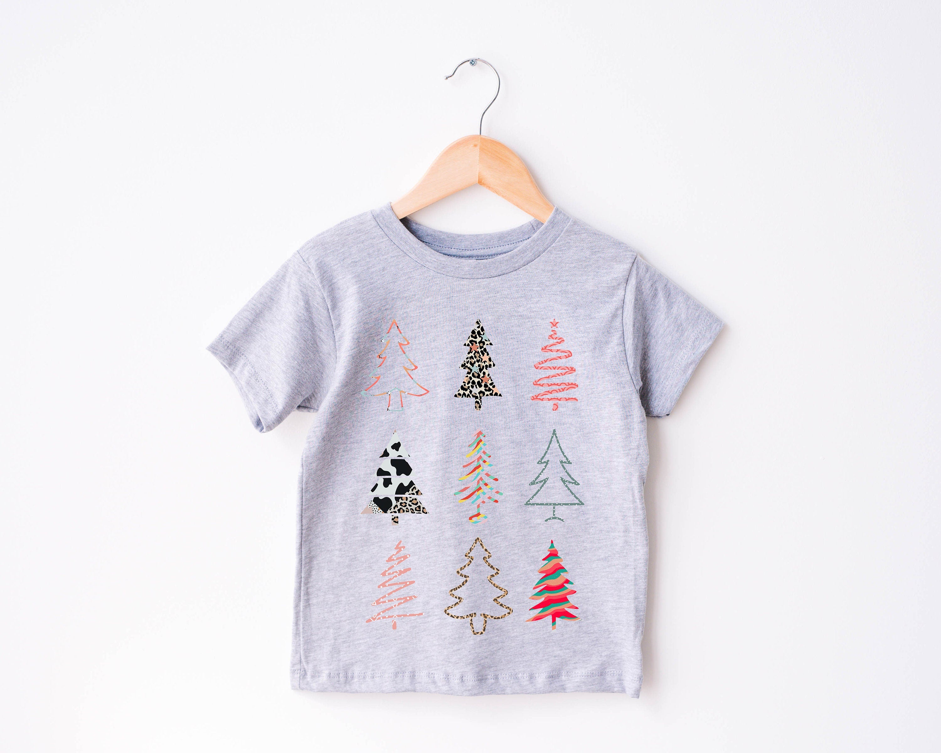 Boho Christmas Tree Toddler Tee, Christmas Season Shirt, Cute Holiday Girls Shirt, Toddler Youth Santa Tee, Retro Boho Cute Vintage Bodysuit