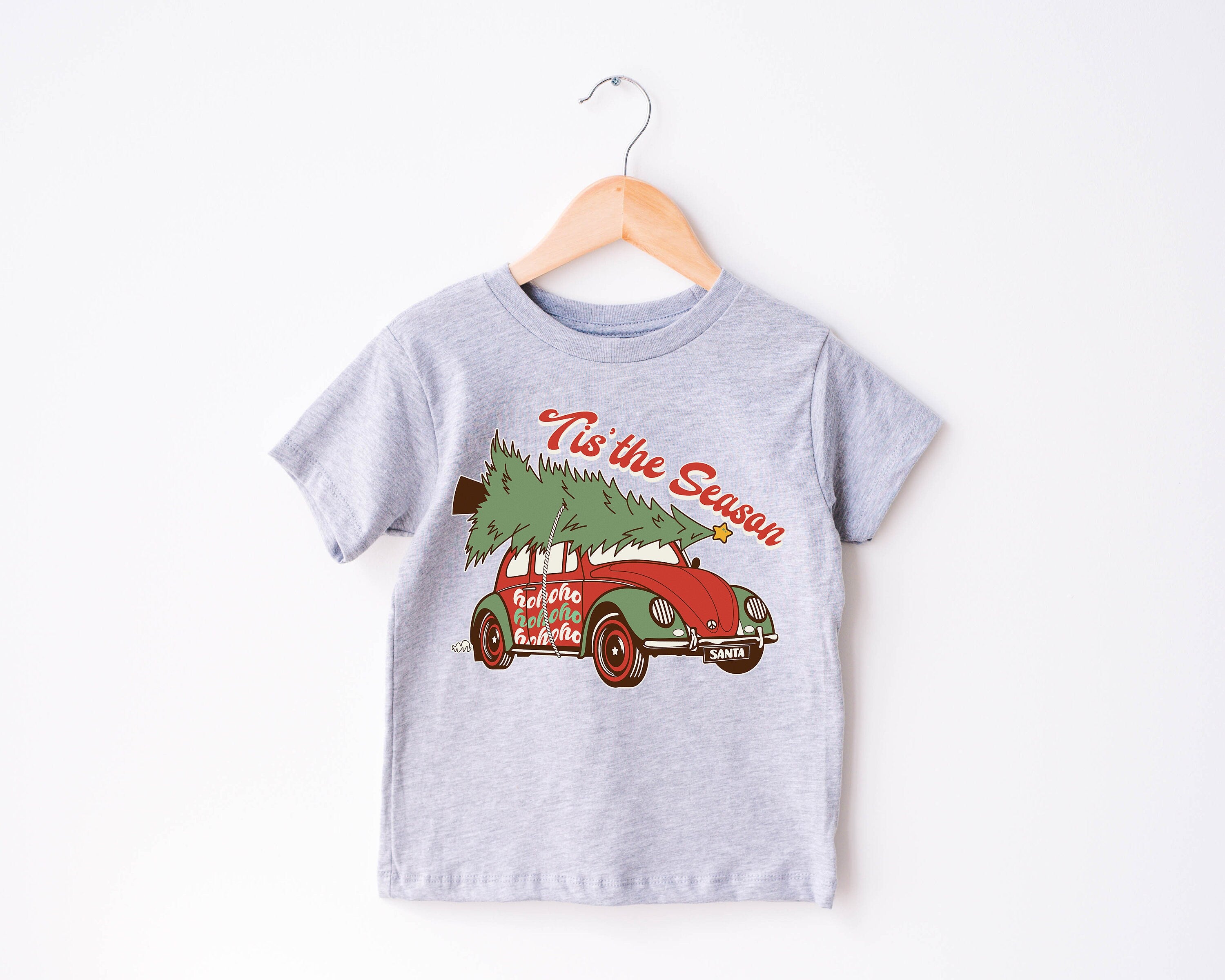 Tis The Season Tree Toddler Tee, Christmas Season Shirt, Cute Holiday Girls Shirt, Toddler Youth Santa Tee, Retro Boho Cute Vintage Bodysuit