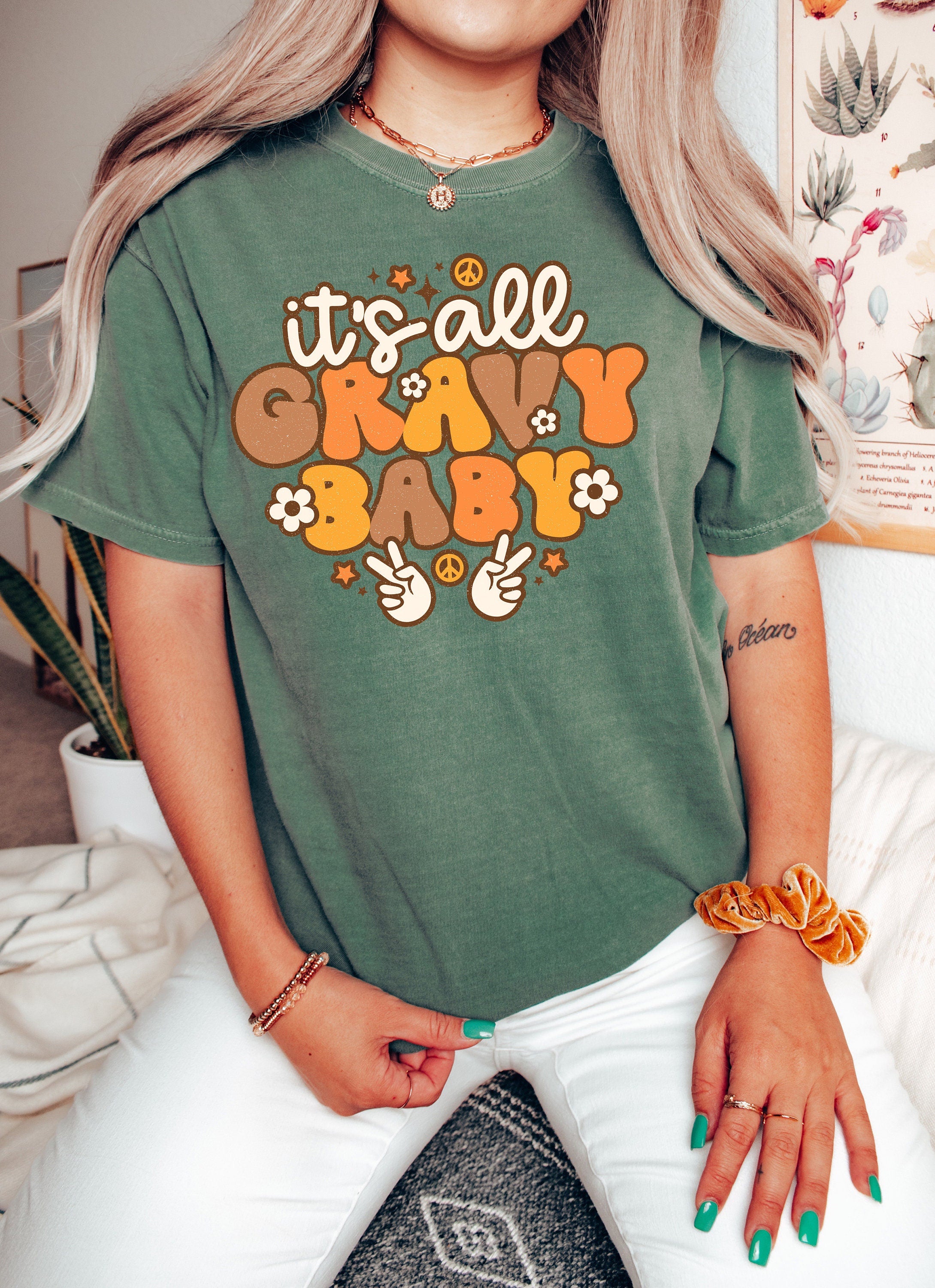 Retro Fall Comfort Colors Shirt, It's All Gravy Baby, Vintage Thanksgiving Pumpkin Shirt, Witch Shirt, Retro Fall Shirt, Autumn Shirt