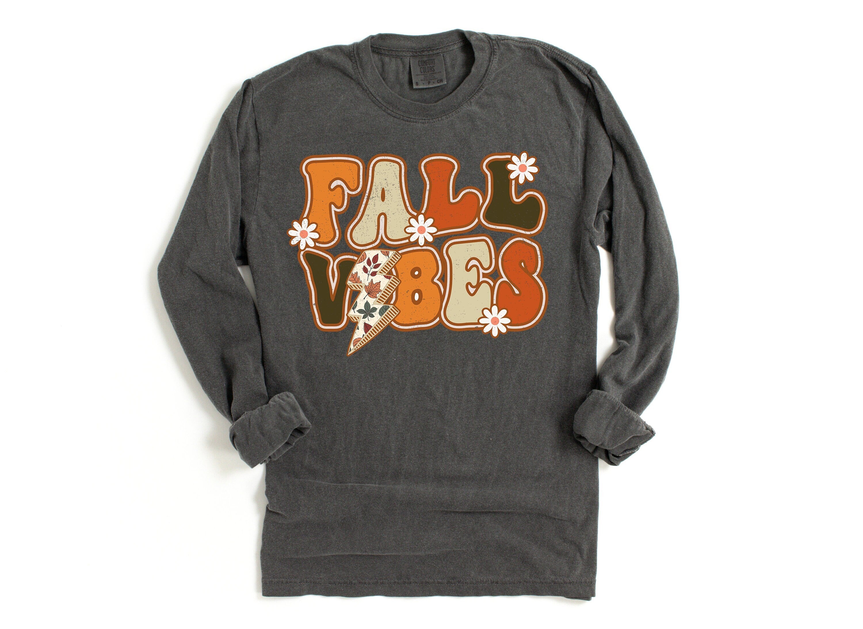 Long Sleeve Retro Fall Comfort Colors Shirt, Fall Vibes Tee, Vintage Thanksgiving Pumpkin Shirt, Retro Fall Shirt, Autumn Shirt