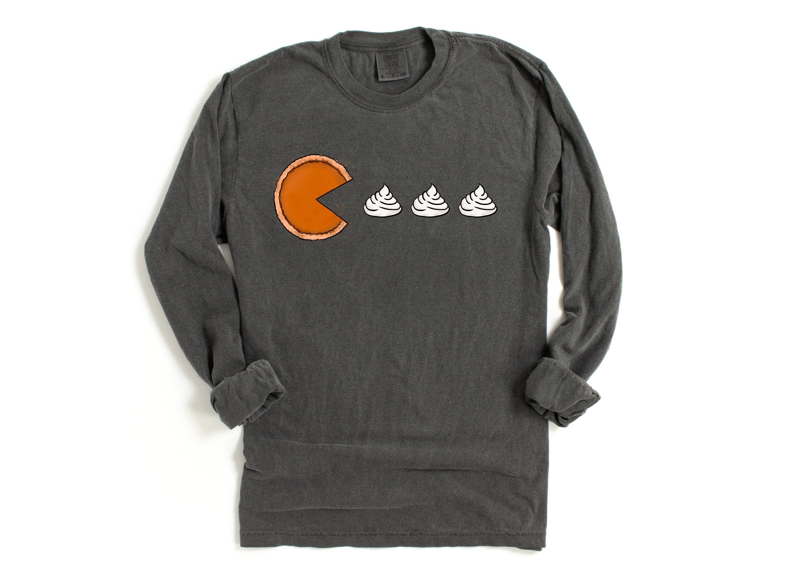 Long Sleeve Retro Fall Comfort Colors Shirt, Retro Arcade Game Shirt, Vintage Thanksgiving Pumpkin Shirt,  Retro Fall Shirt, Autumn Shirt