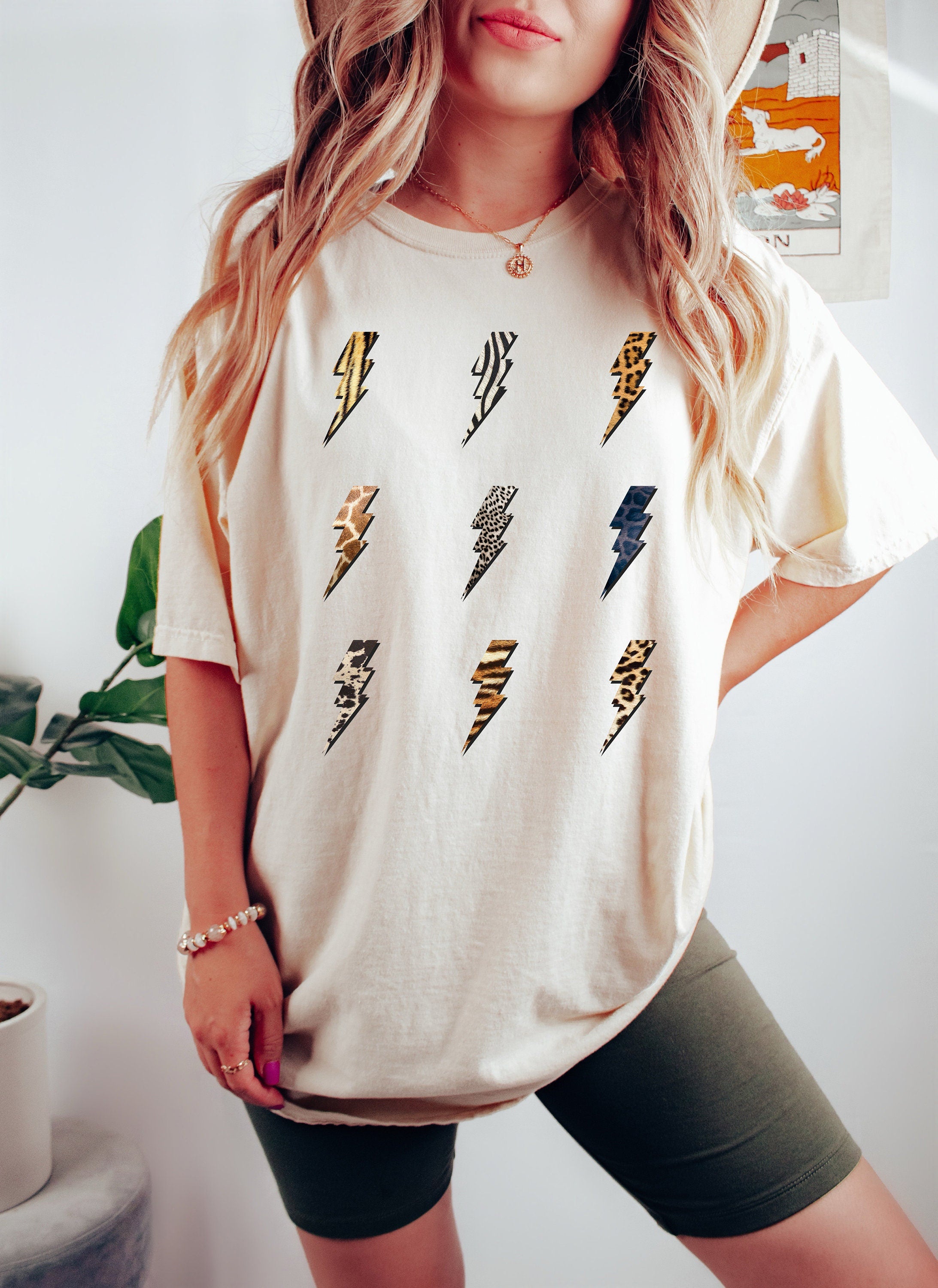 Retro Comfort Colors Shirt, Fierce Tiger Lighting Shirt, Vintage Free Spirit Shirt, Oversized Shirt, Retro Graphic Shirt, Distressed Tee
