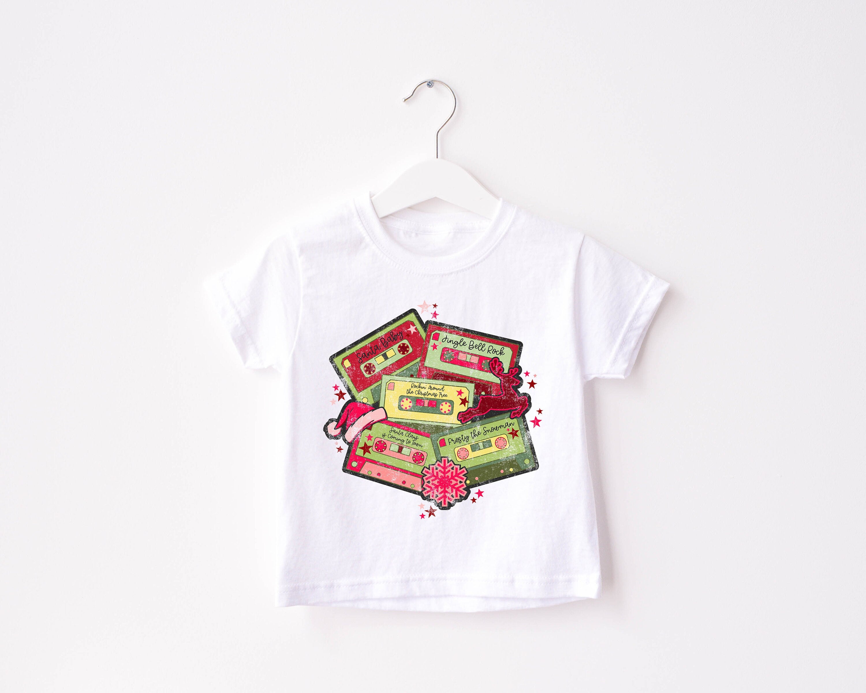 Christmas Music Toddler Tee, Christmas Season Shirt, Cute Holiday Girls Shirt, Toddler Youth Santa Tee, Retro Boho Cute Vintage Bodysuit