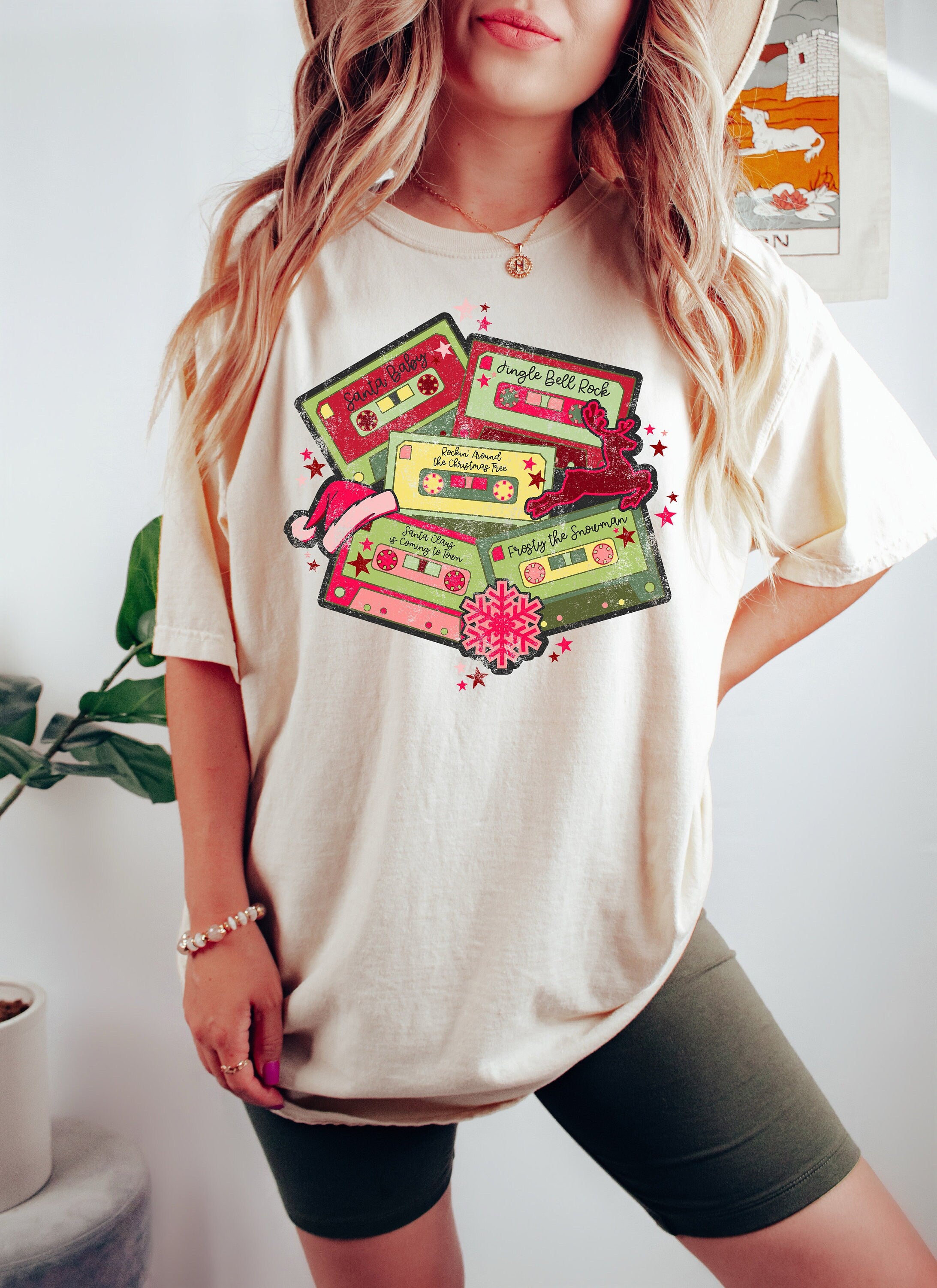 Retro Christmas Comfort Colors Shirt, Christmas Music Shirt, Vintage Santa Songs Christmas Shirt, Retro Holiday Shirt, Ugly Sweater Shirt