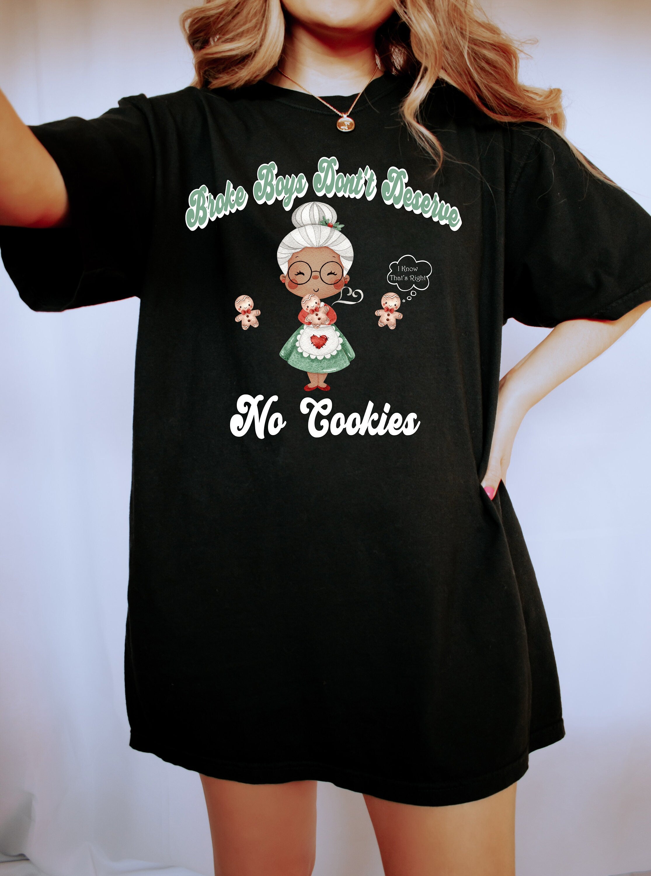 Retro Christmas Comfort Colors Shirt, Broke Boys Don't Deserve No Cookies Shirt, Vintage Christmas Shirt, Retro Holiday Shirt, Sweater Shirt