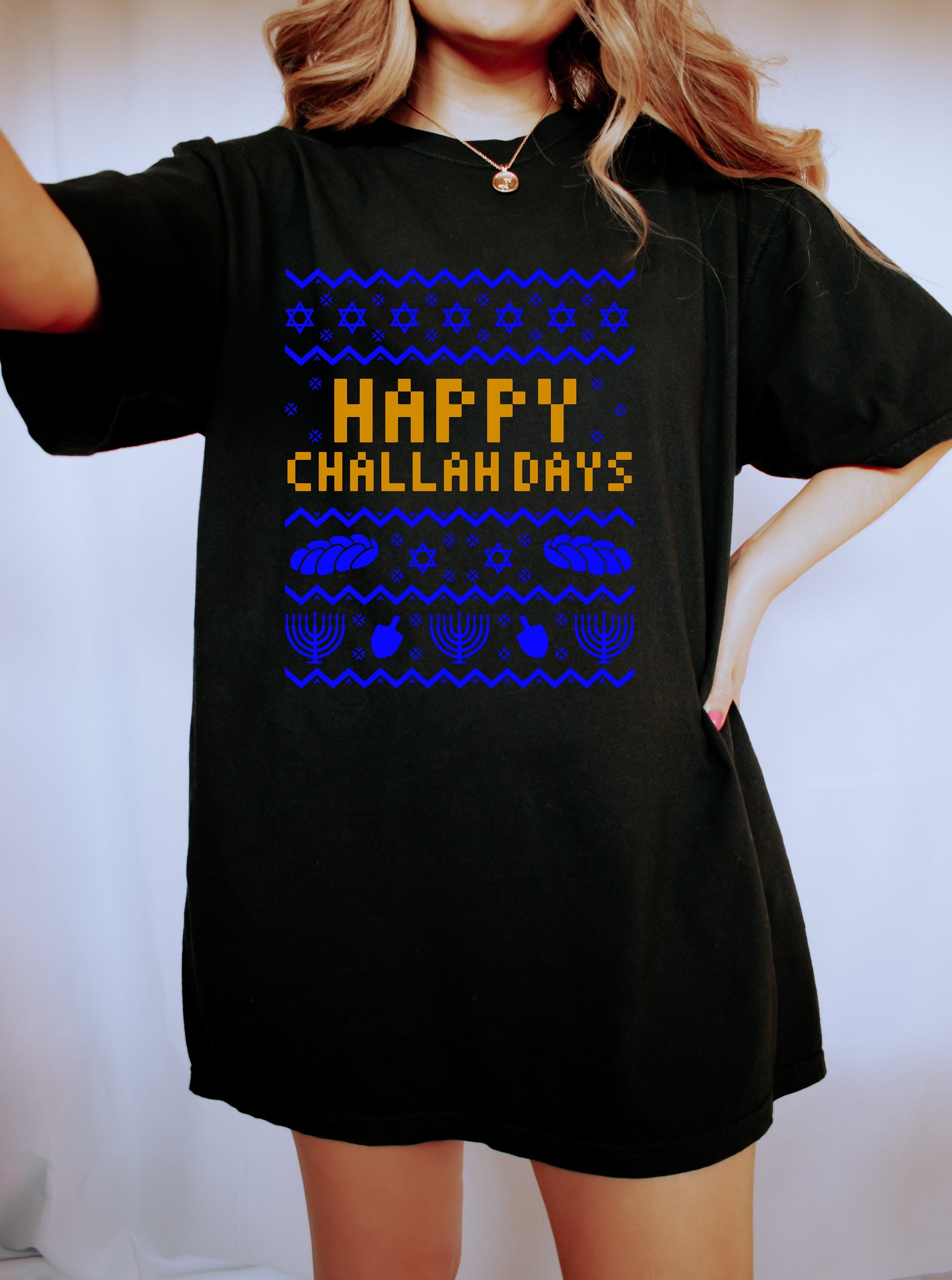 Retro Hanukkah Comfort Colors Shirt, Happy Challah Shirt, Holiday Shirt, Jewish Saying Shirt, Holiday Shirt, Religious Shirt for Jewish