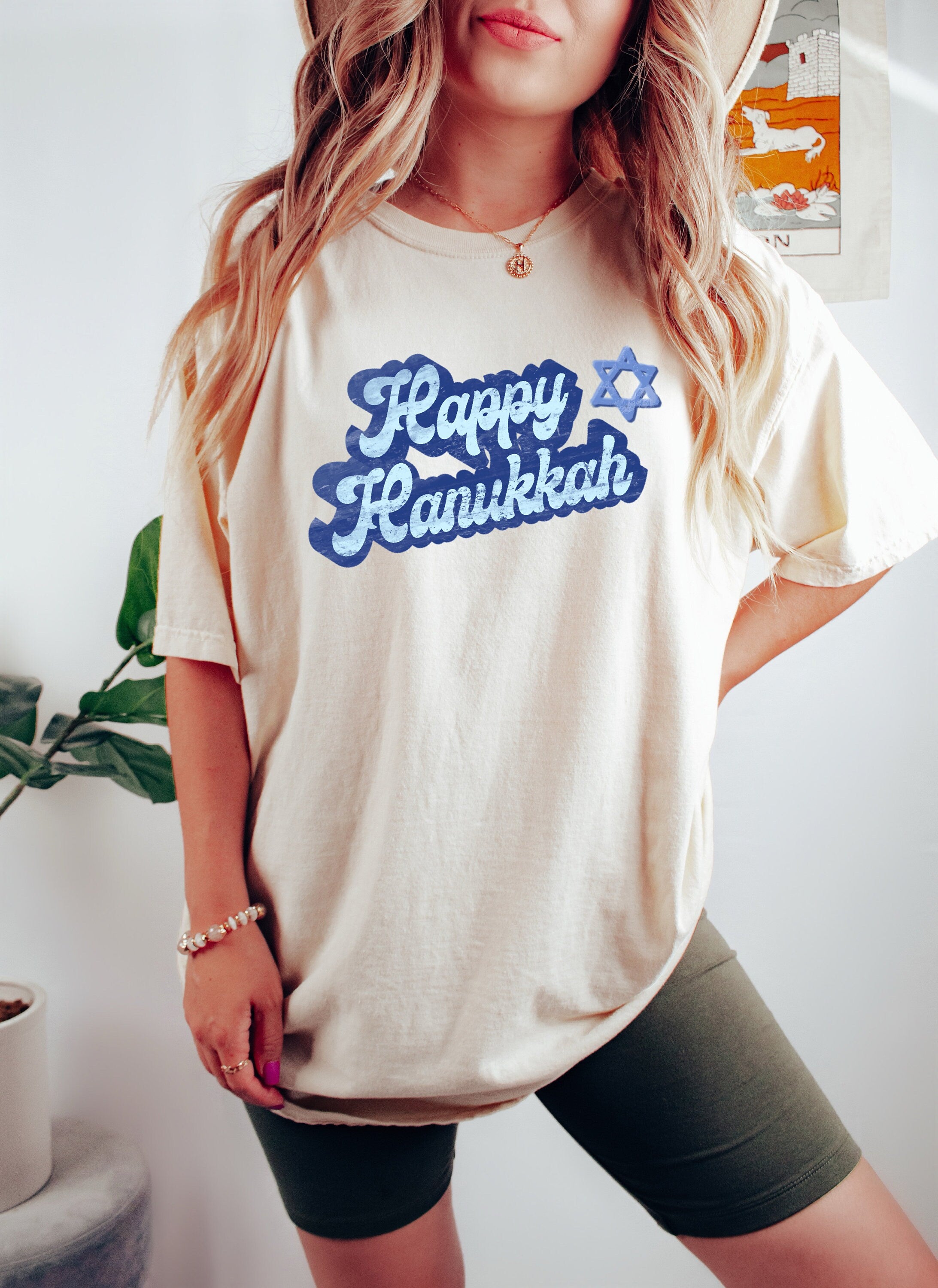 Retro Hanukkah Comfort Colors Shirt, Happy Hanukkah Shirt, Holiday Shirt, Jewish Saying Shirt, Holiday Shirt, Religious Shirt for Jewish