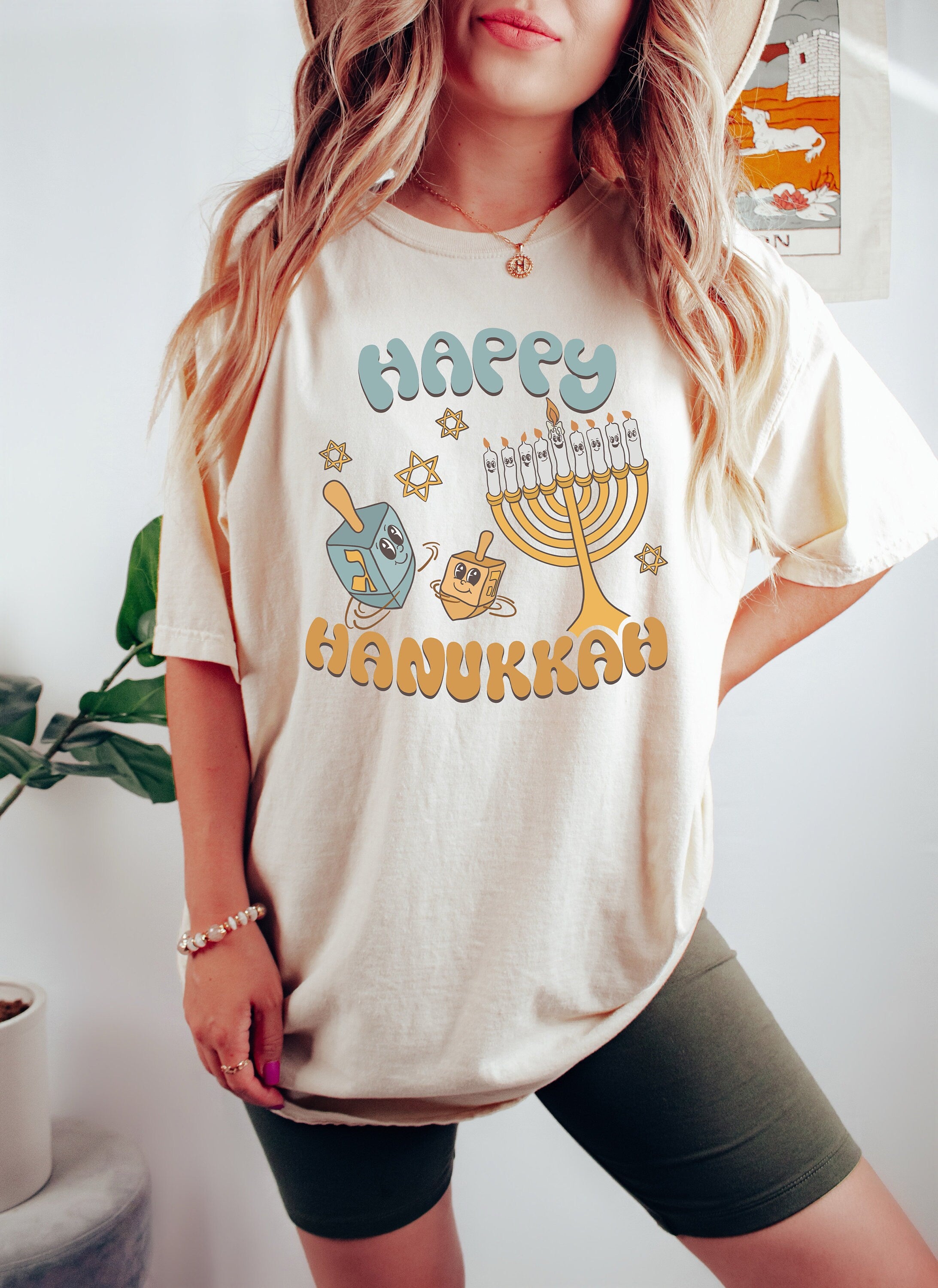 Retro Hanukkah Comfort Colors Shirt, Happy Hanukkah Shirt, Holiday Shirt, Jewish Saying Shirt, Holiday Shirt, Religious Shirt for Jewish